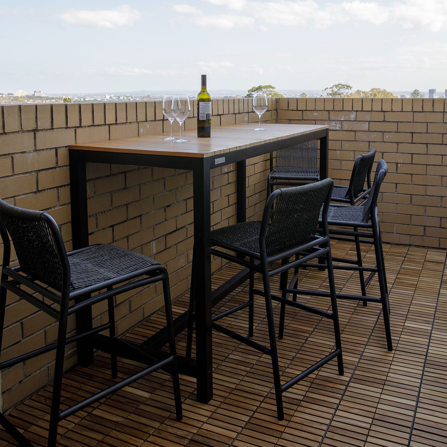 Tandem Alu Bar Table Black - Narrow Width