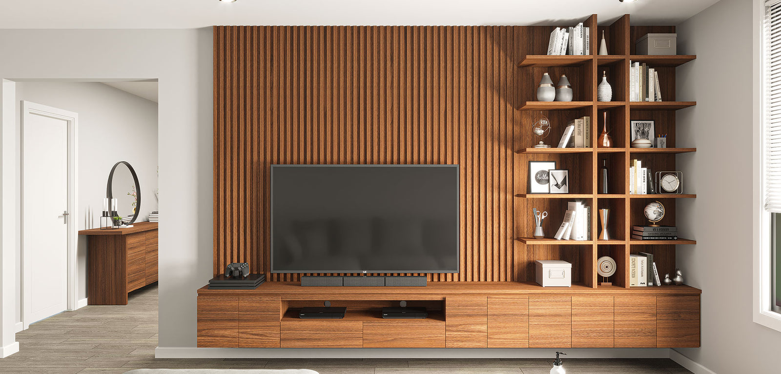 Slatted Panel Floating Media Unit