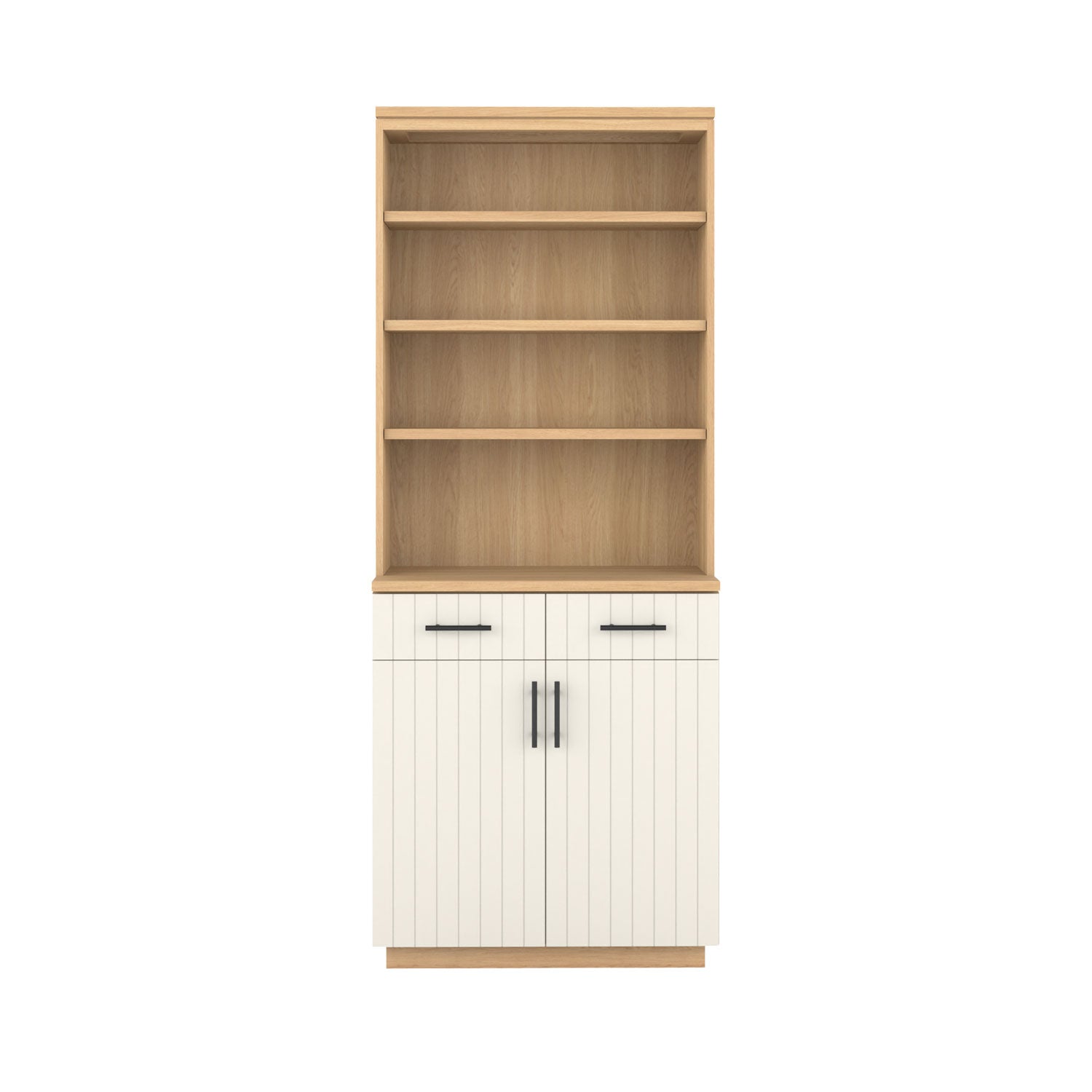 Booker 2 Door Buffet Bookcase 80 - Oak/White / Oak Veneer