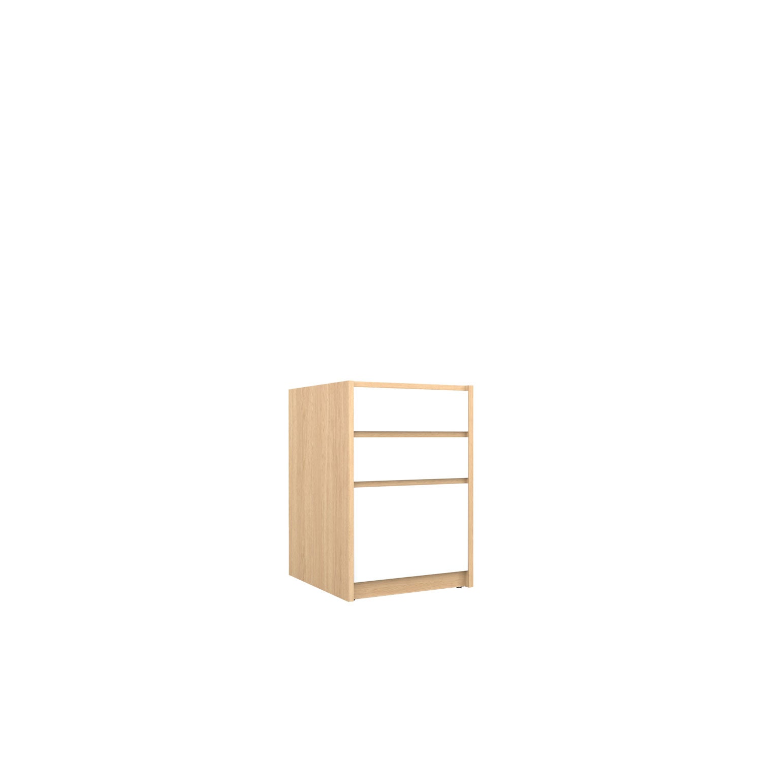 Kara 2 Drawer and 1 Filing Drawer Desk Base - Oak/White