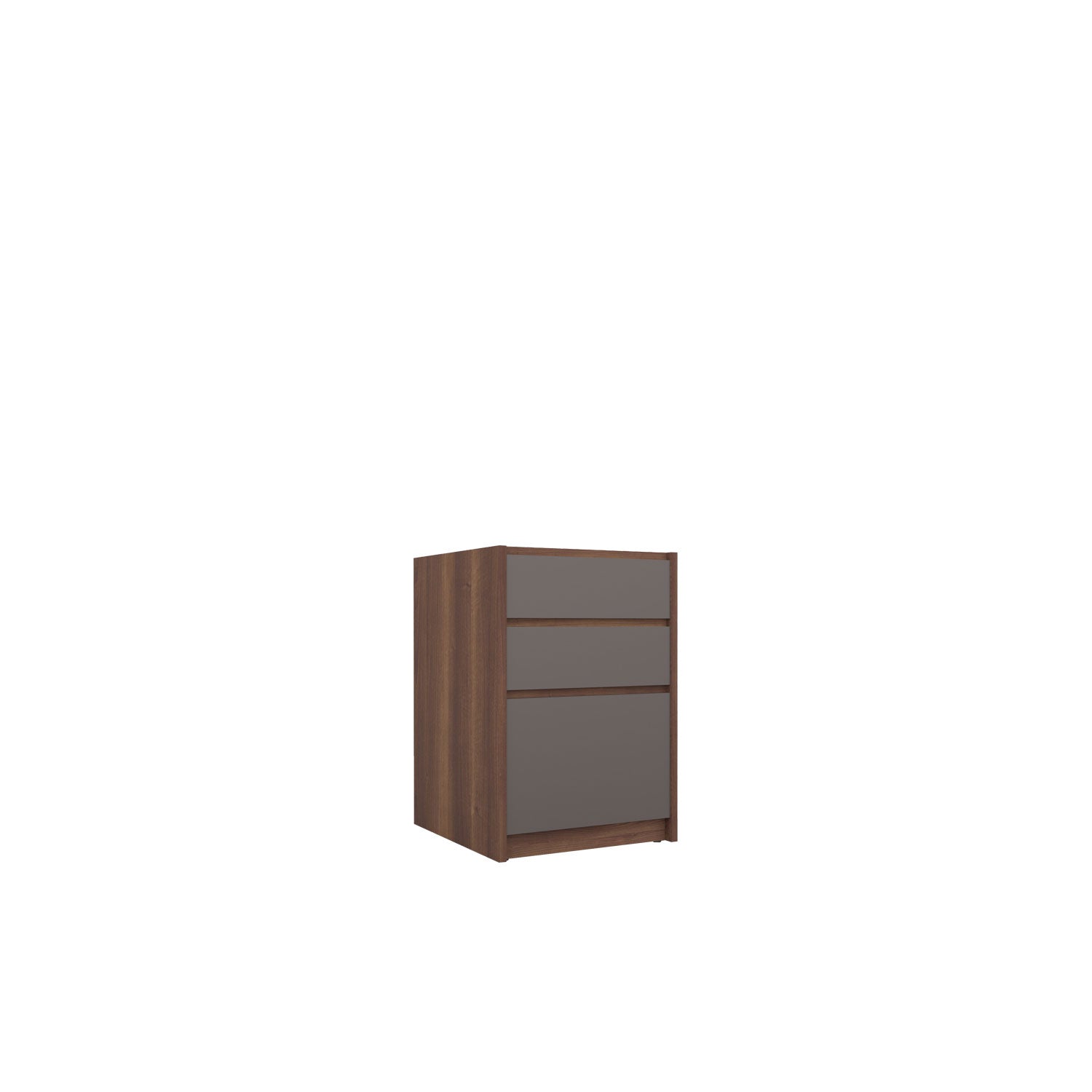 Kara 2 Drawer and 1 Filing Drawer Desk Base - Walnut/Graphite