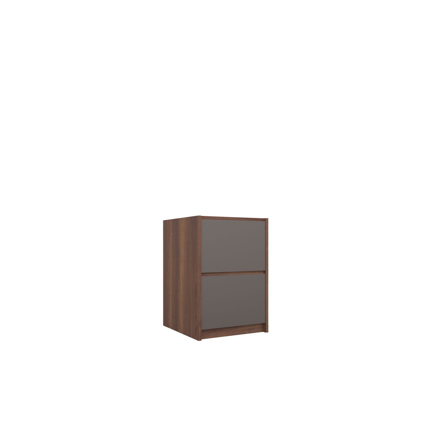 Kara 2 Filing Drawer Desk Base - Walnut/Graphite