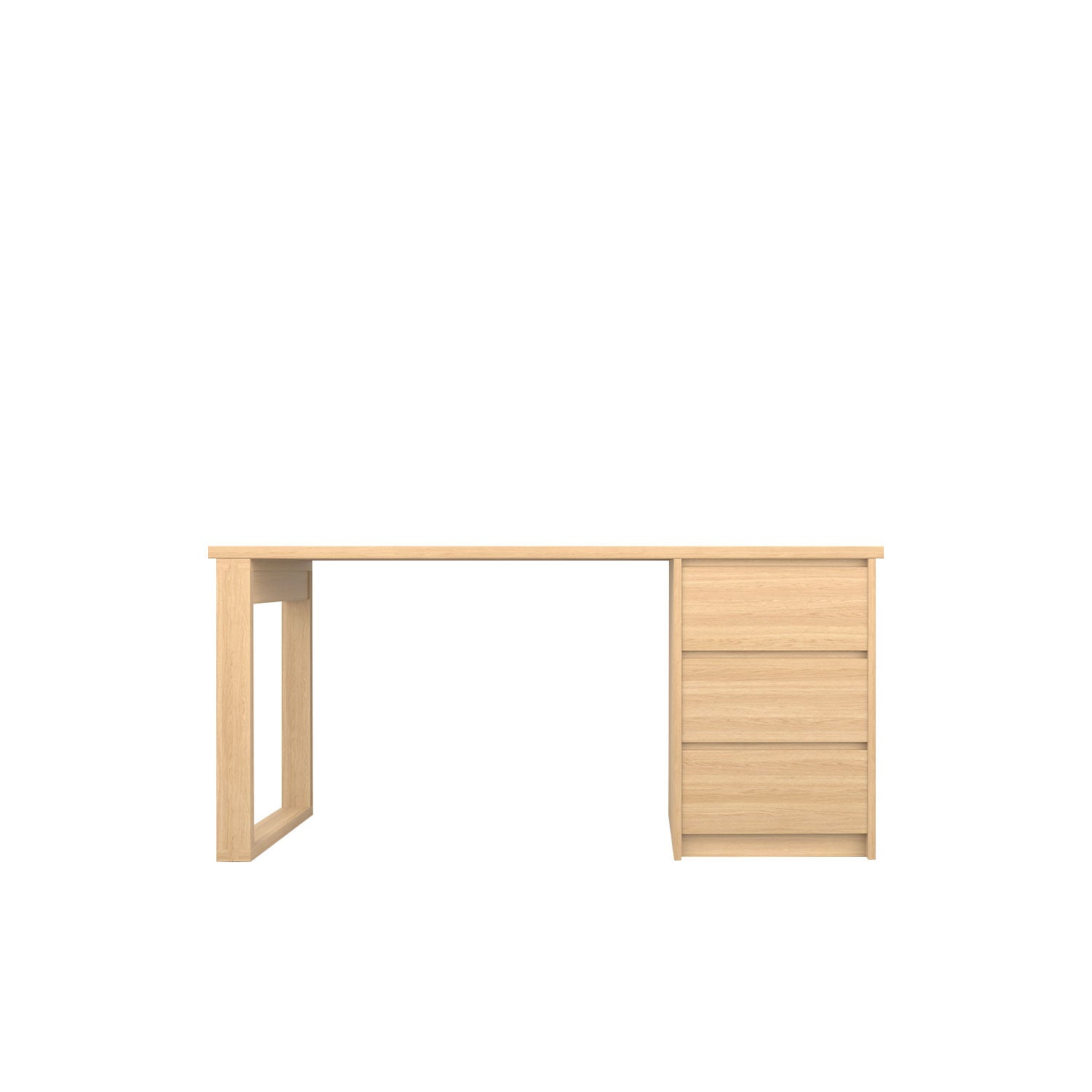 Kara 3 Drawer Desk - L160 / Oak/Oak