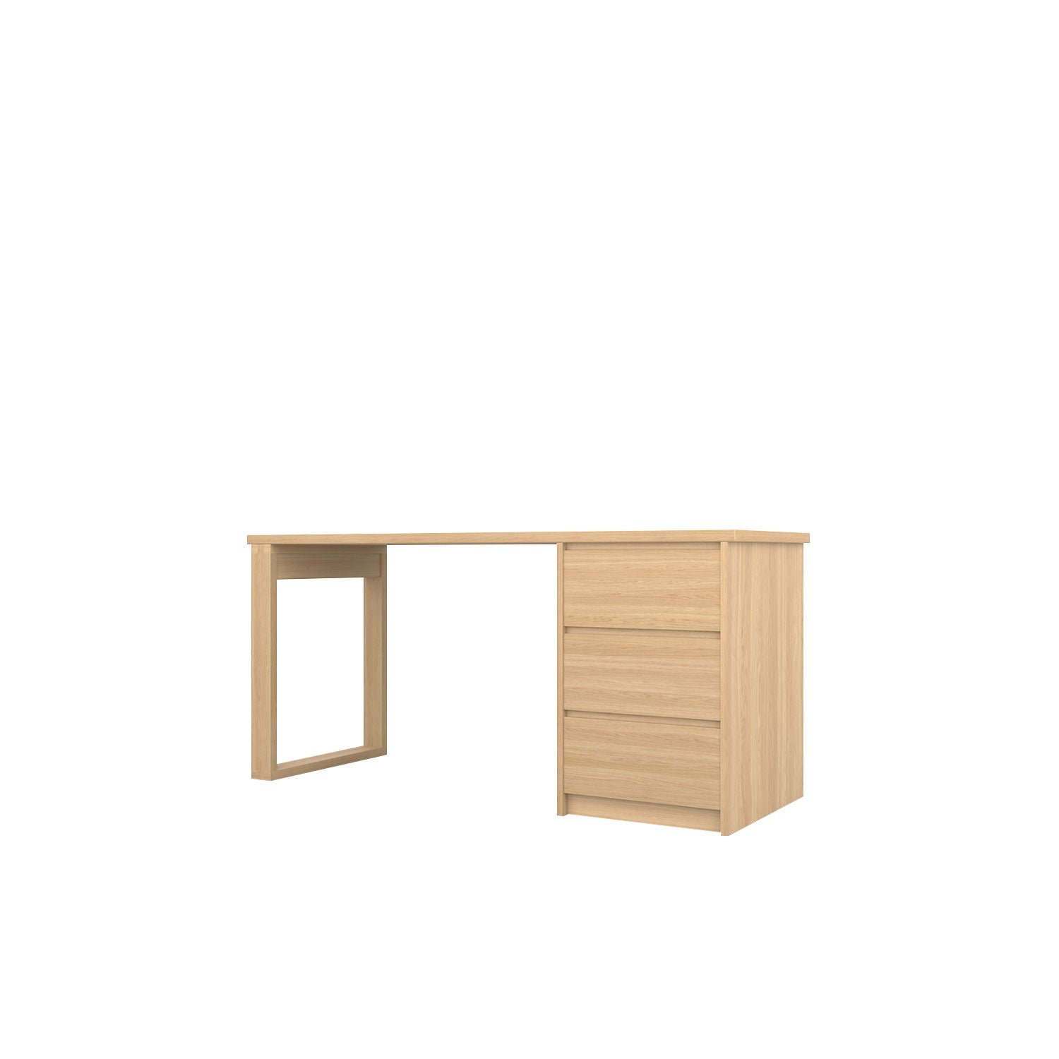 Kara 3 Drawer Desk - L160 / Oak/Oak