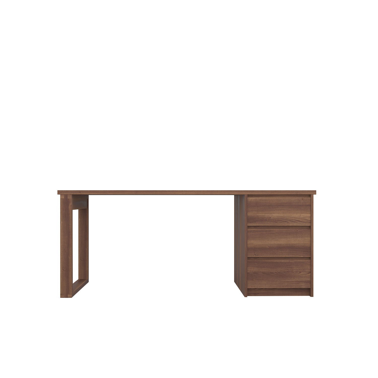 Kara 3 Drawer Desk - L180 / Walnut/Walnut