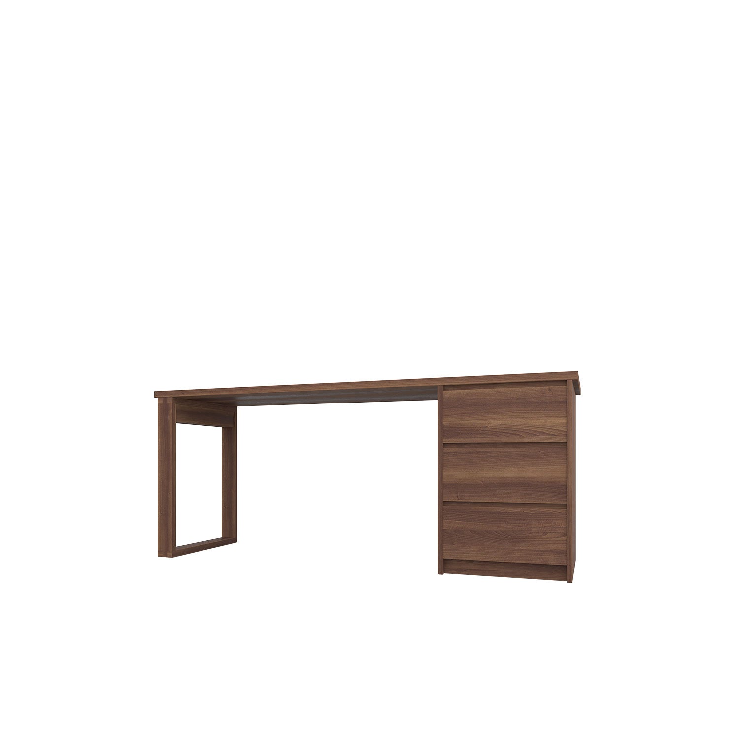 Kara 3 Drawer Desk - L180 / Walnut/Walnut