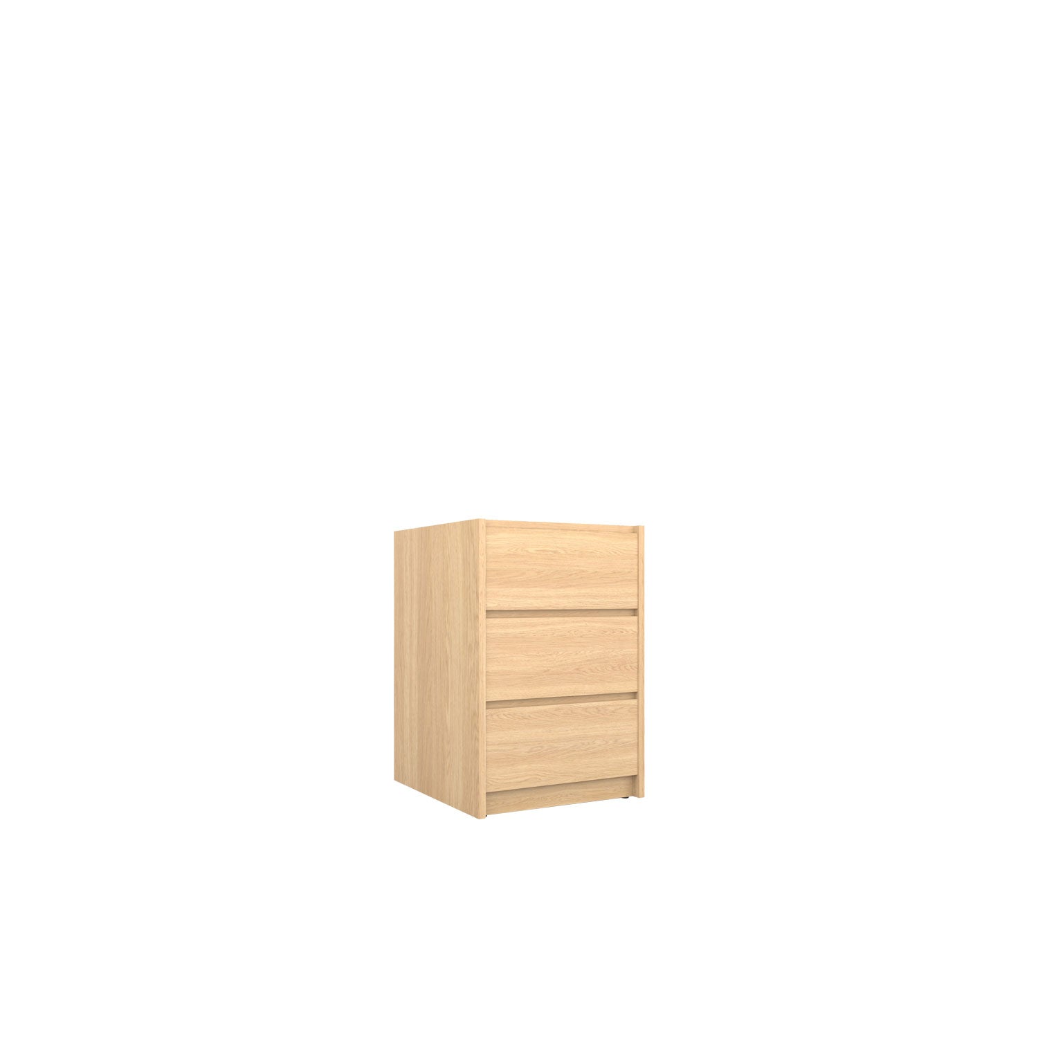 Kara 3 Drawer Desk Base - Oak/Oak