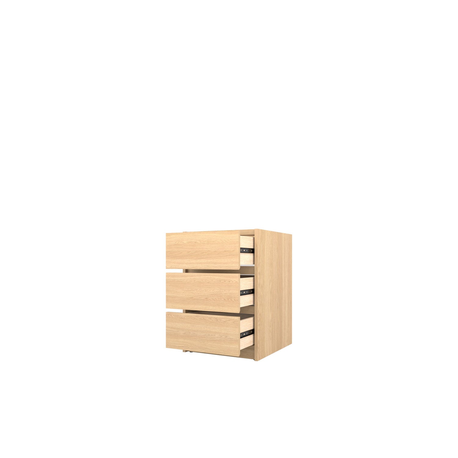 Kara 3 Drawer Desk Base - Oak/Oak