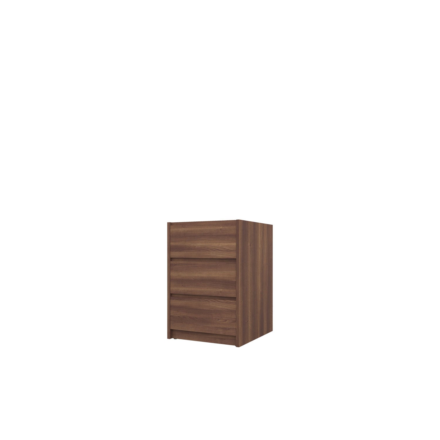 Kara 3 Drawer Desk Base - Walnut/Walnut