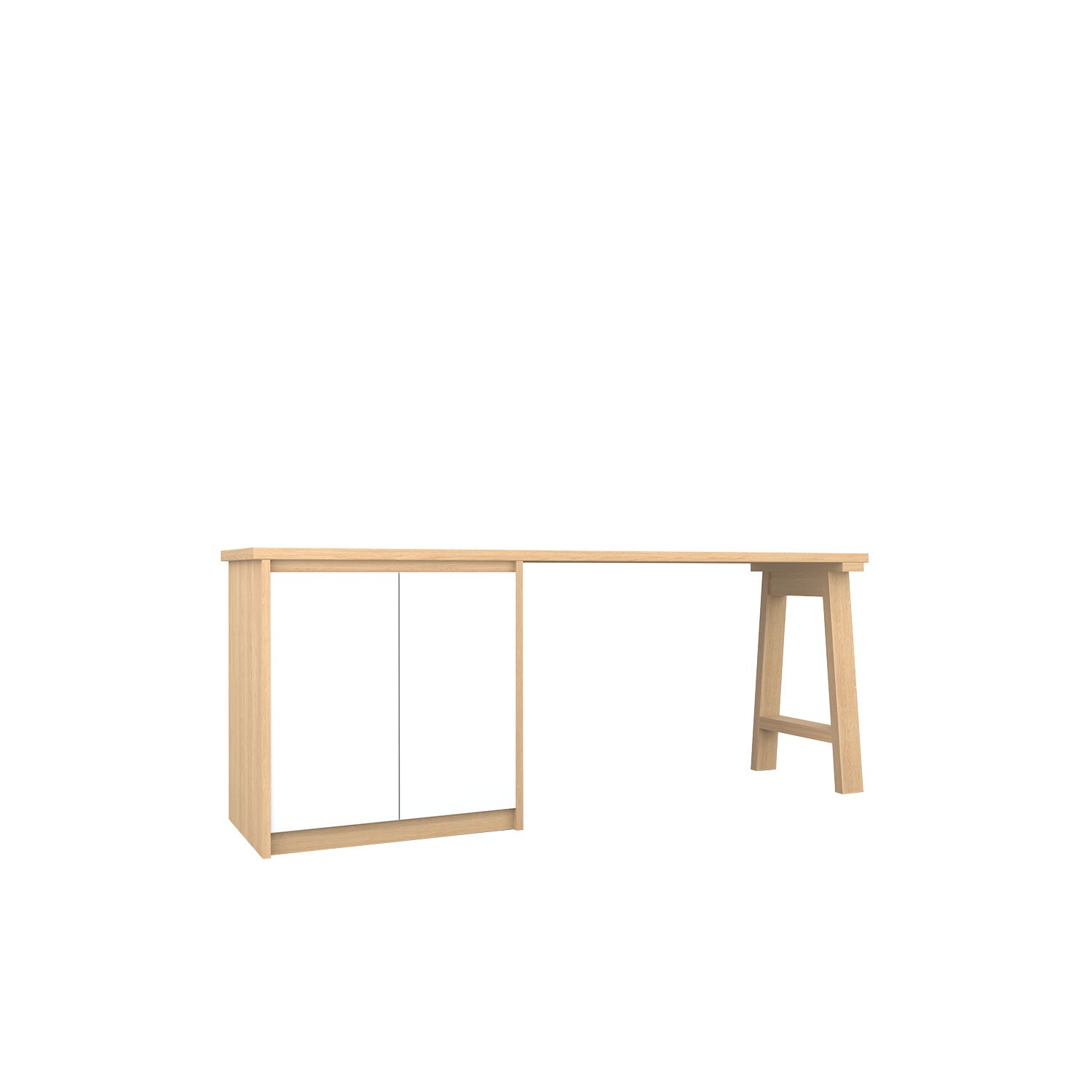Kara Printer Desk - L180 / Oak/White
