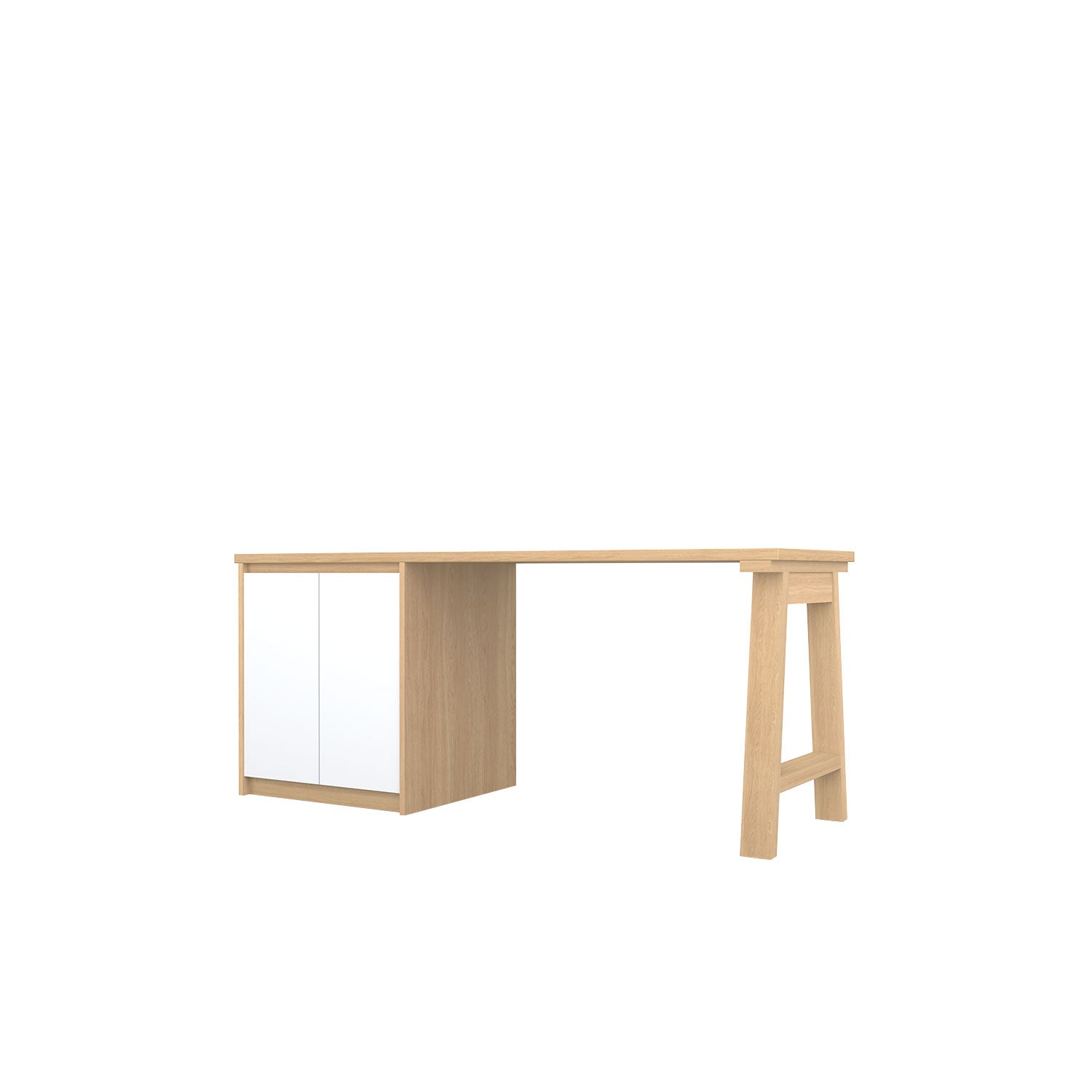 Kara Printer Desk - L180 / Oak/White