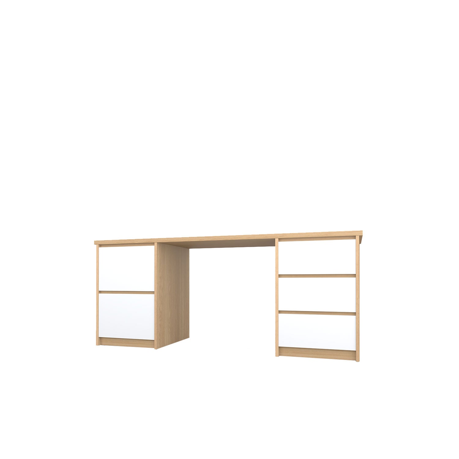 Kara Storage and Filing Desk - L180 / Oak/White