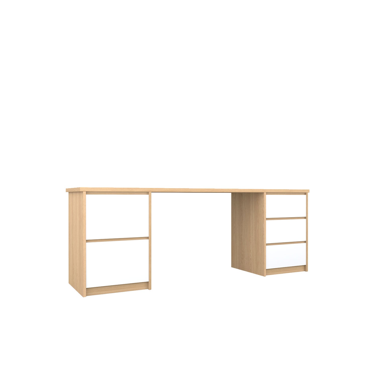 Kara Storage and Filing Desk - L200 / Oak/White