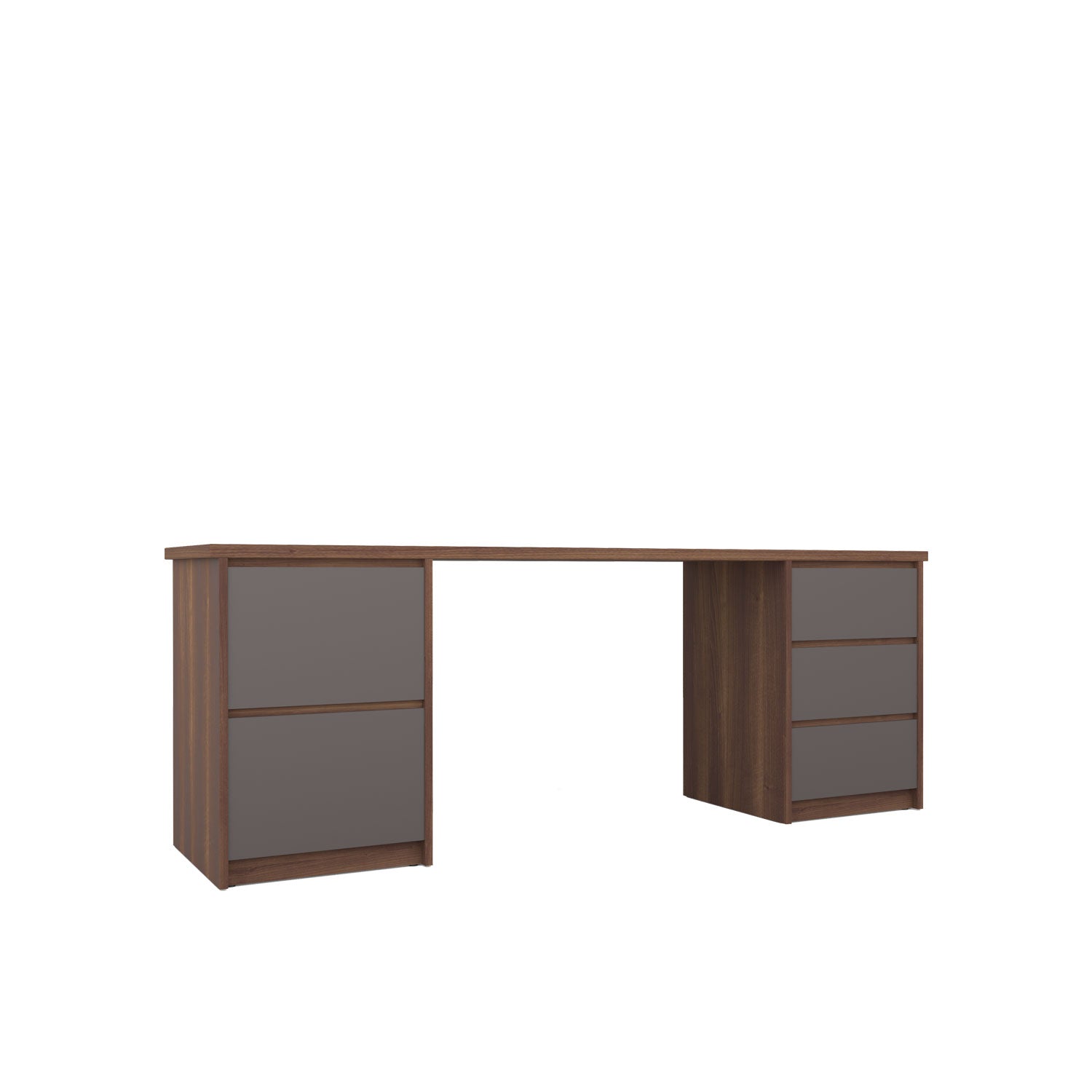 Kara Storage and Filing Desk - L200 / Walnut/Graphite