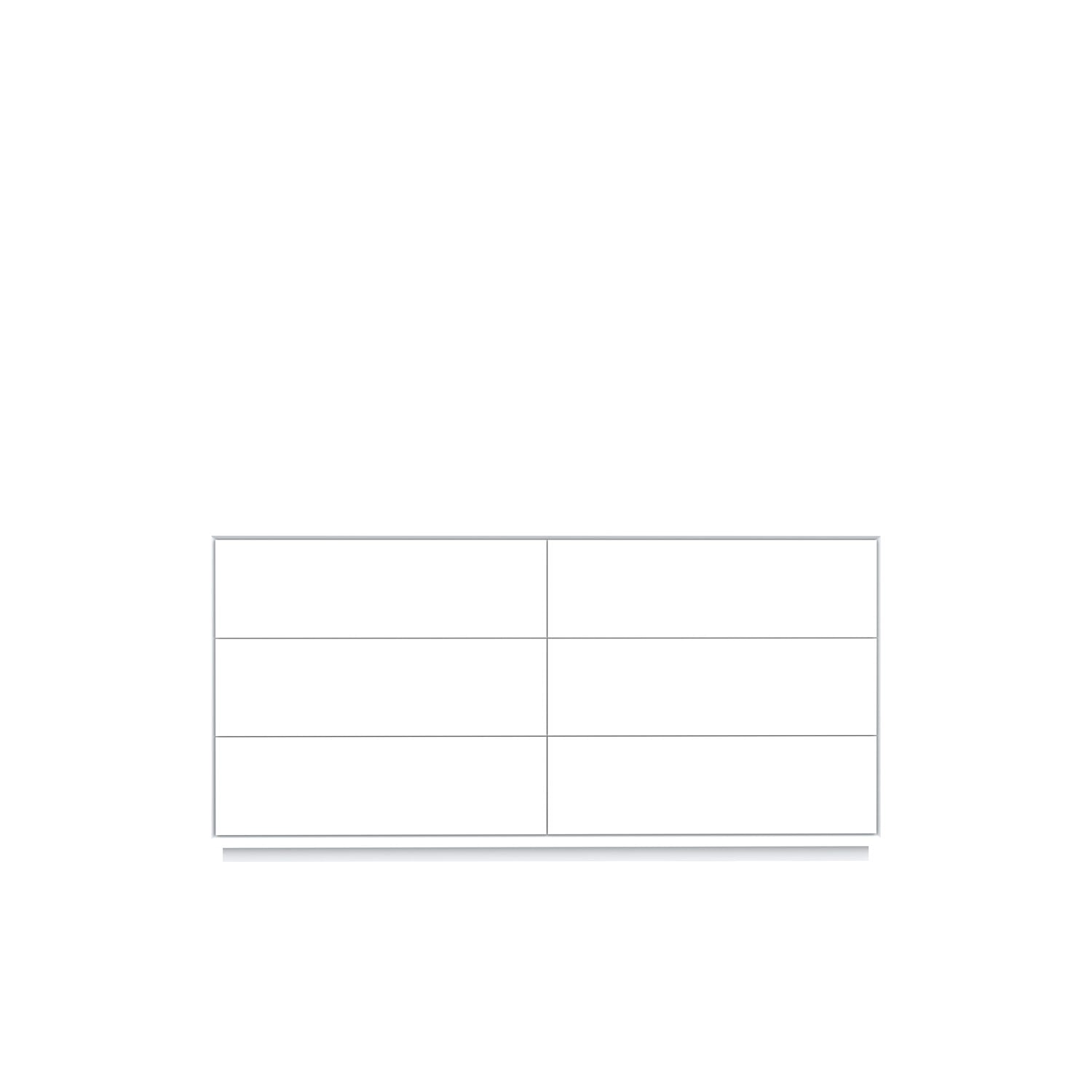 Knit 6 Drawer Dresser 160 White PU