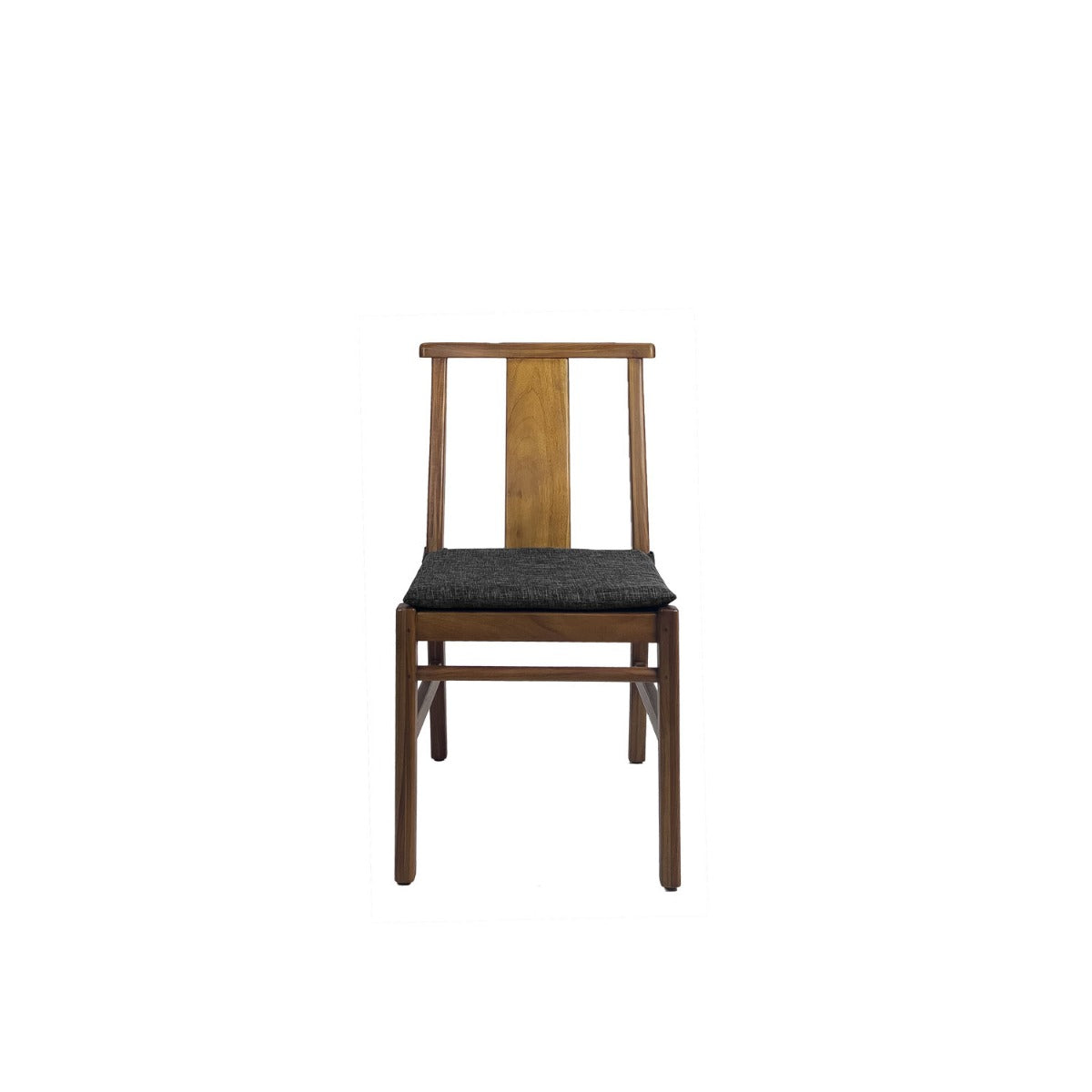 Min Dining Chair - Upholstered Seat - Teak Amber / Karl Dark Grey