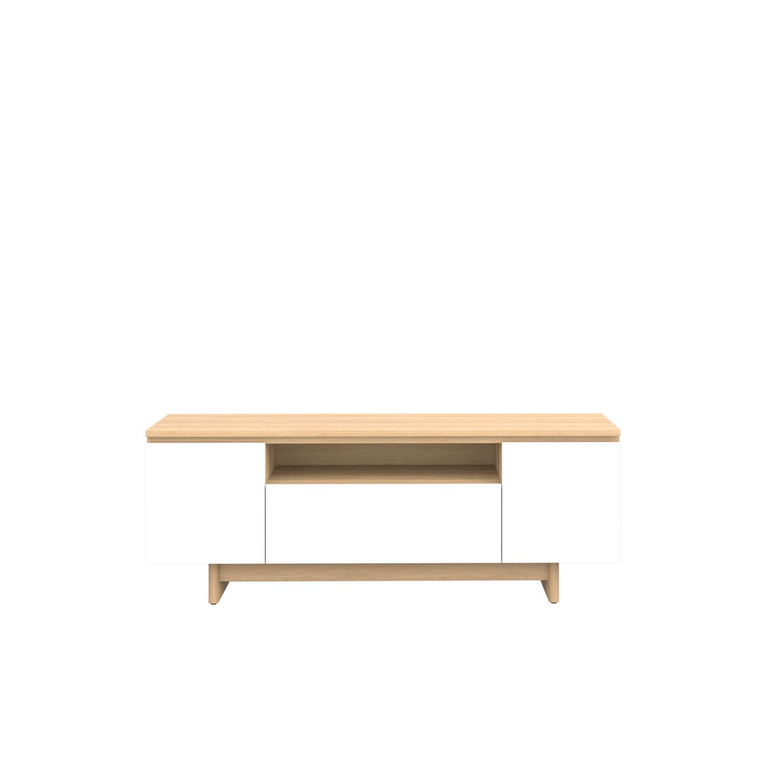 Moxie TV Unit 160 Oak - Oak/White / Solid Oak