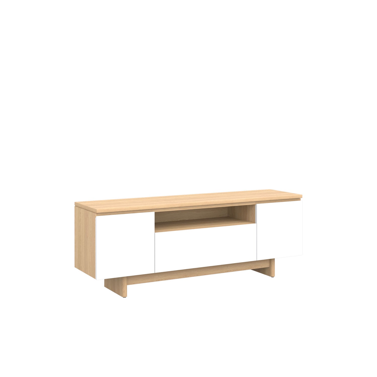 Moxie TV Unit 160 Oak - Oak/White / Solid Oak