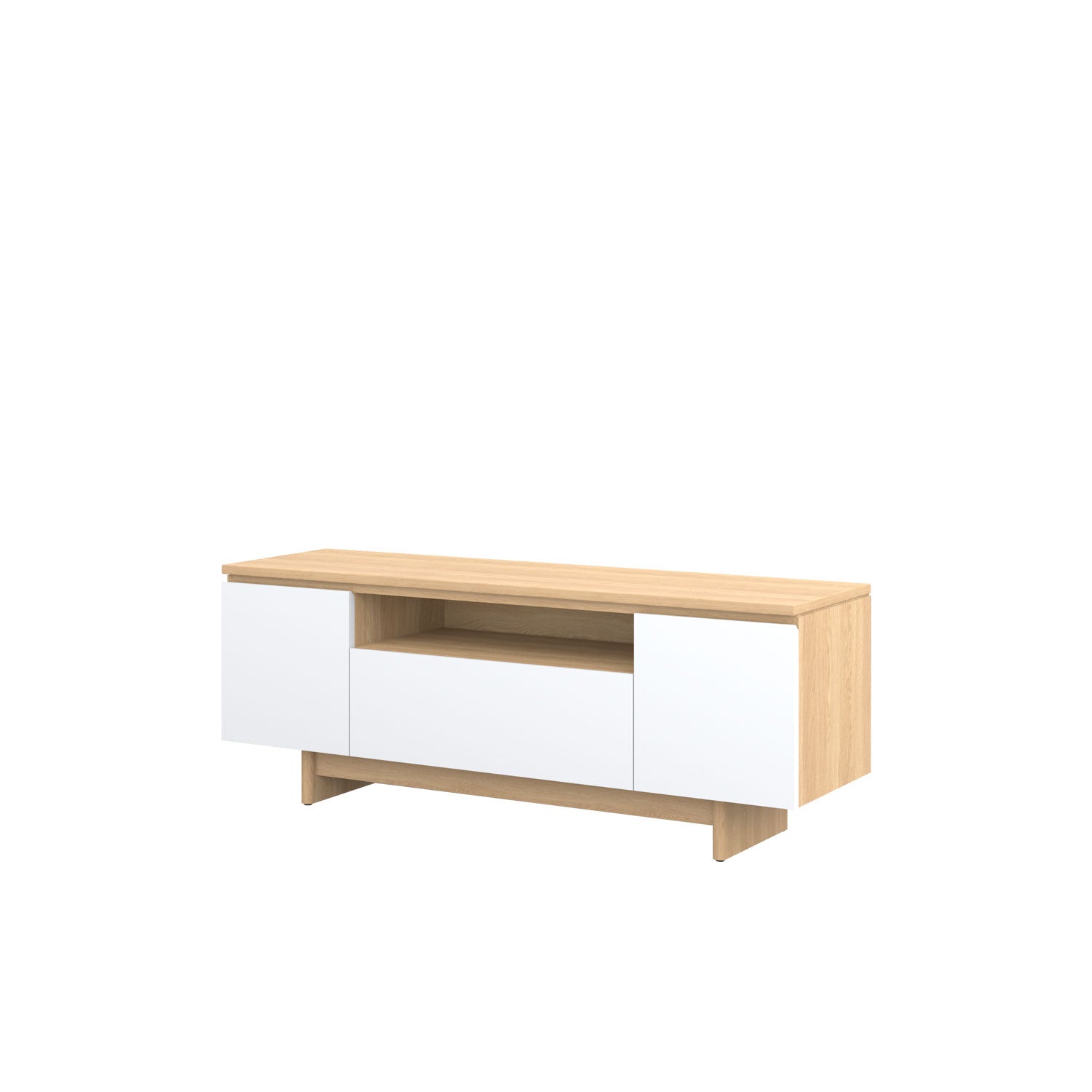 Moxie TV Unit 160 Oak - Oak/White / Oak Veneer