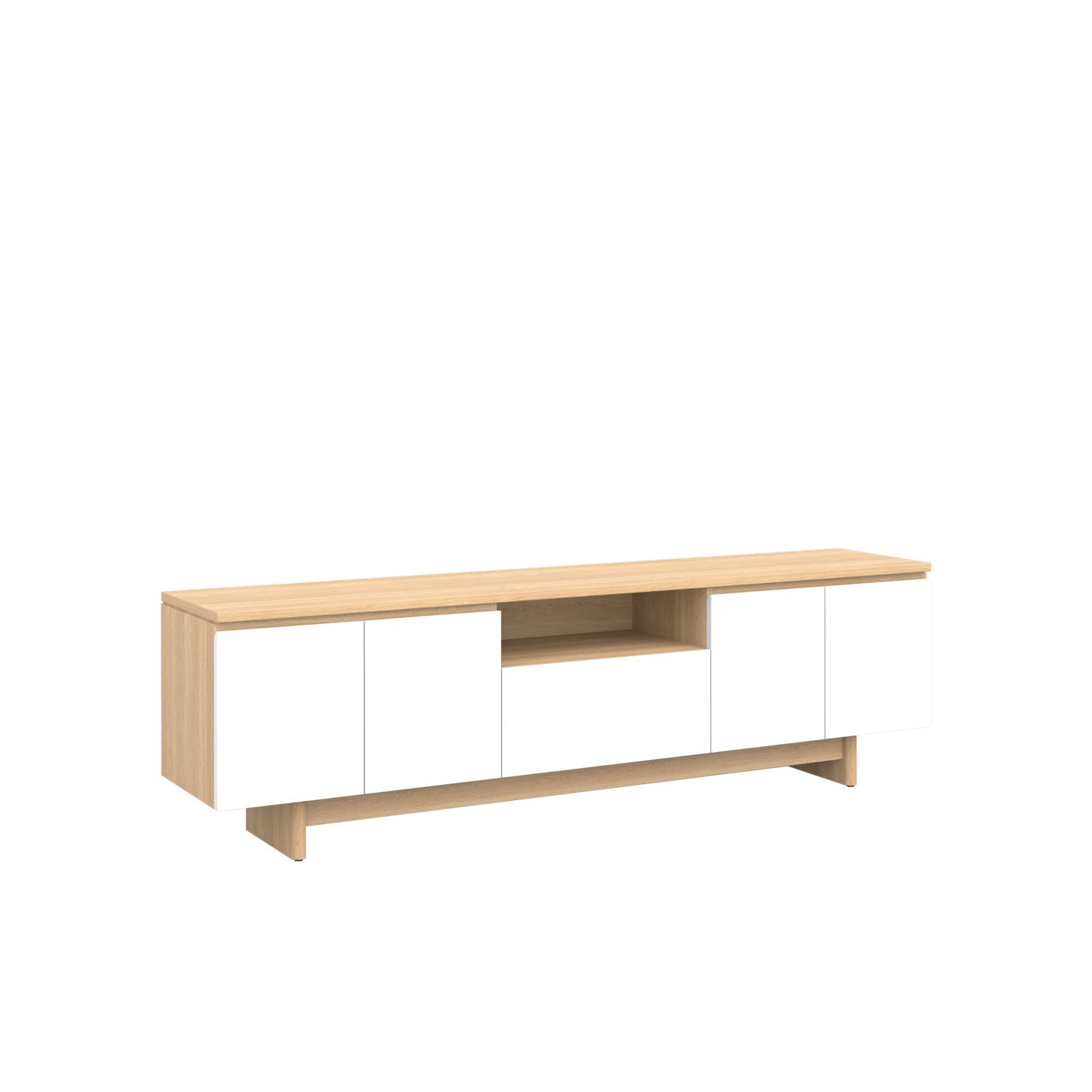 Moxie TV Unit 200 Oak - Oak/White / Solid Oak