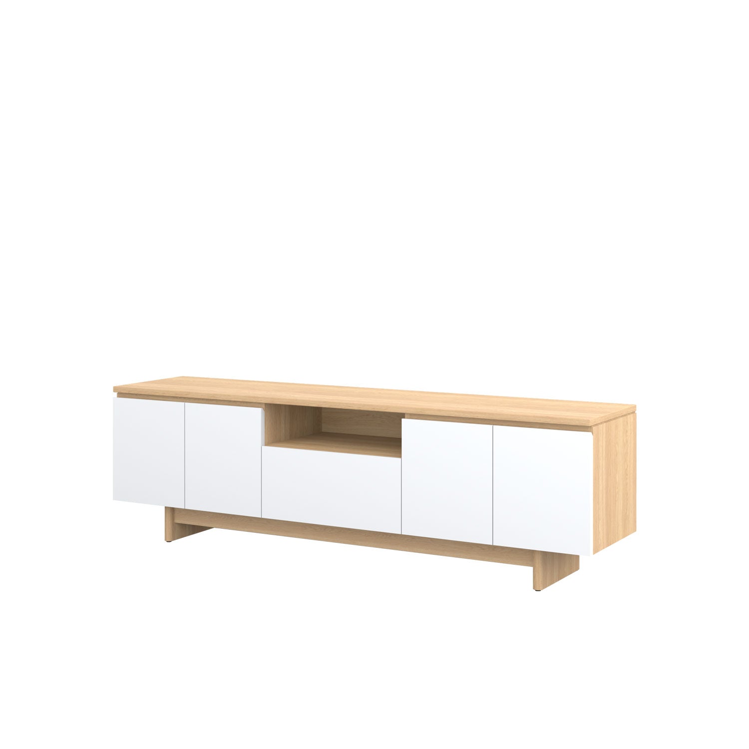 Moxie TV Unit 200 Oak - Oak/White / Solid Oak