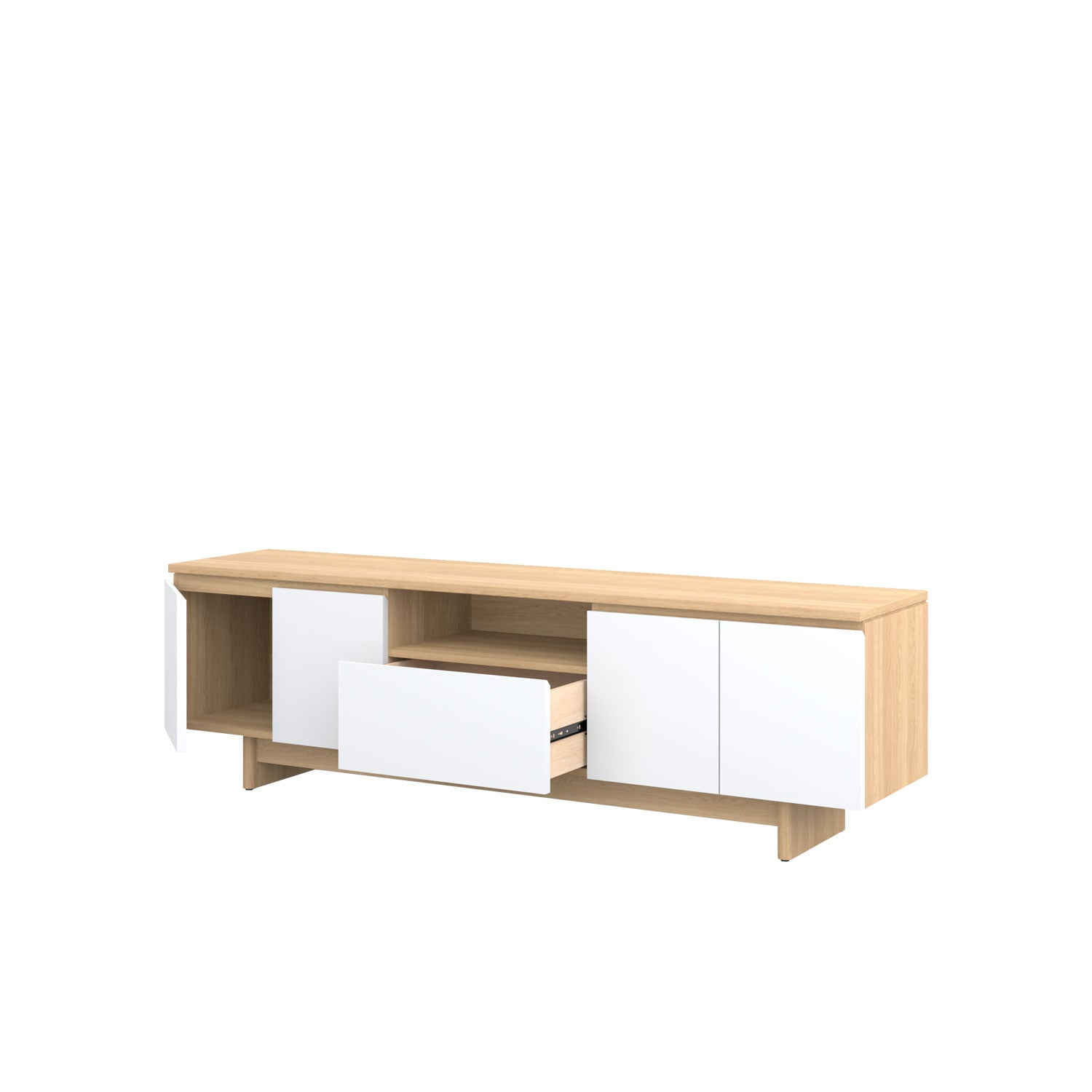 Moxie TV Unit 200 Oak - Oak/White / Oak Veneer