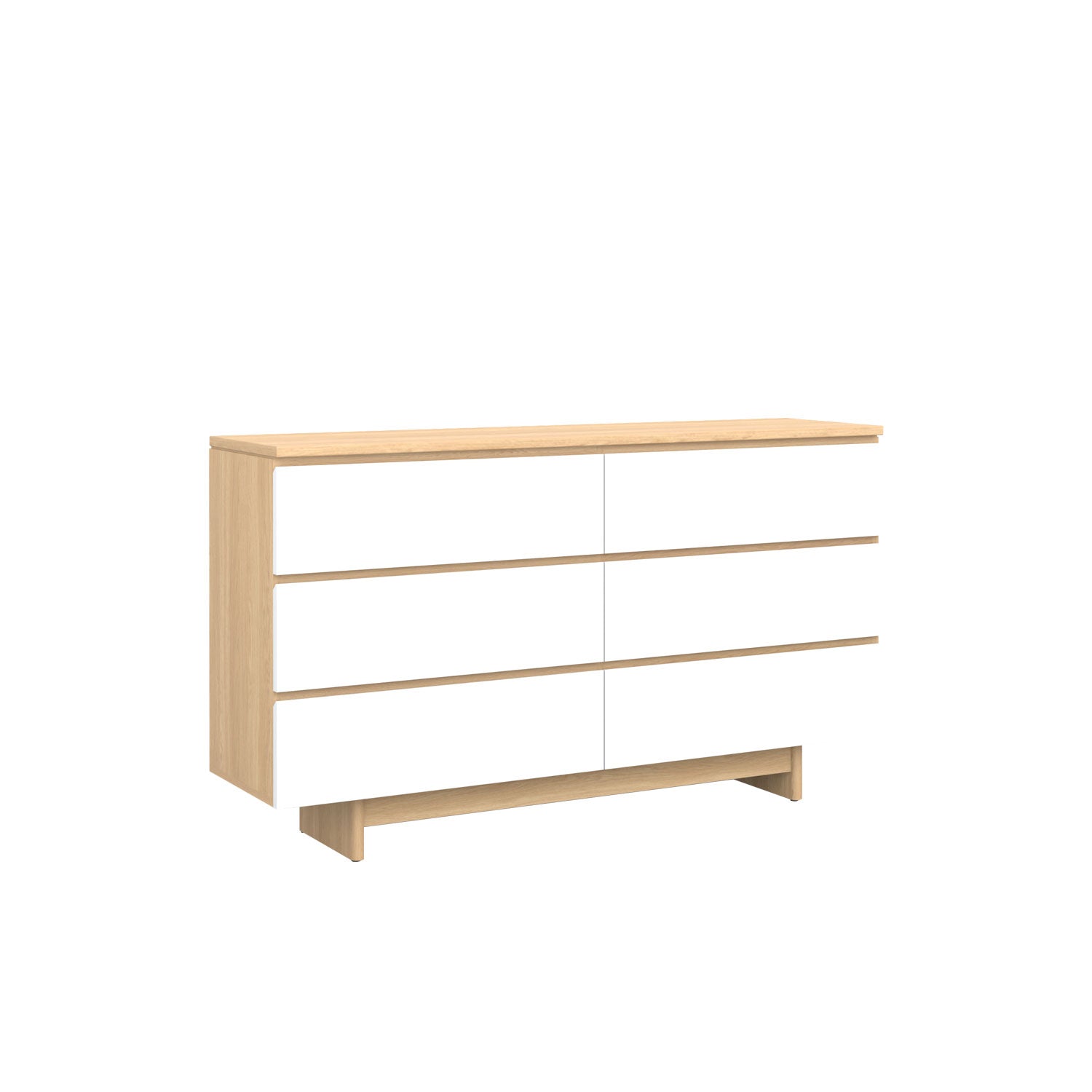 Moxie 6 Drawer Dresser 160 Oak - Oak/White / Oak Veneer