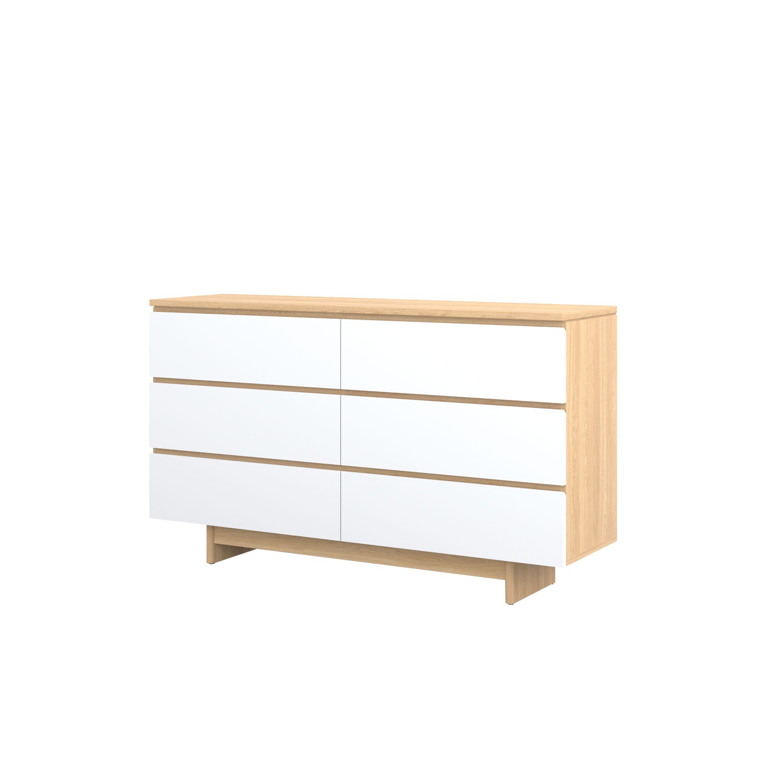 Moxie 6 Drawer Dresser 160 Oak - Oak/White / Solid Oak