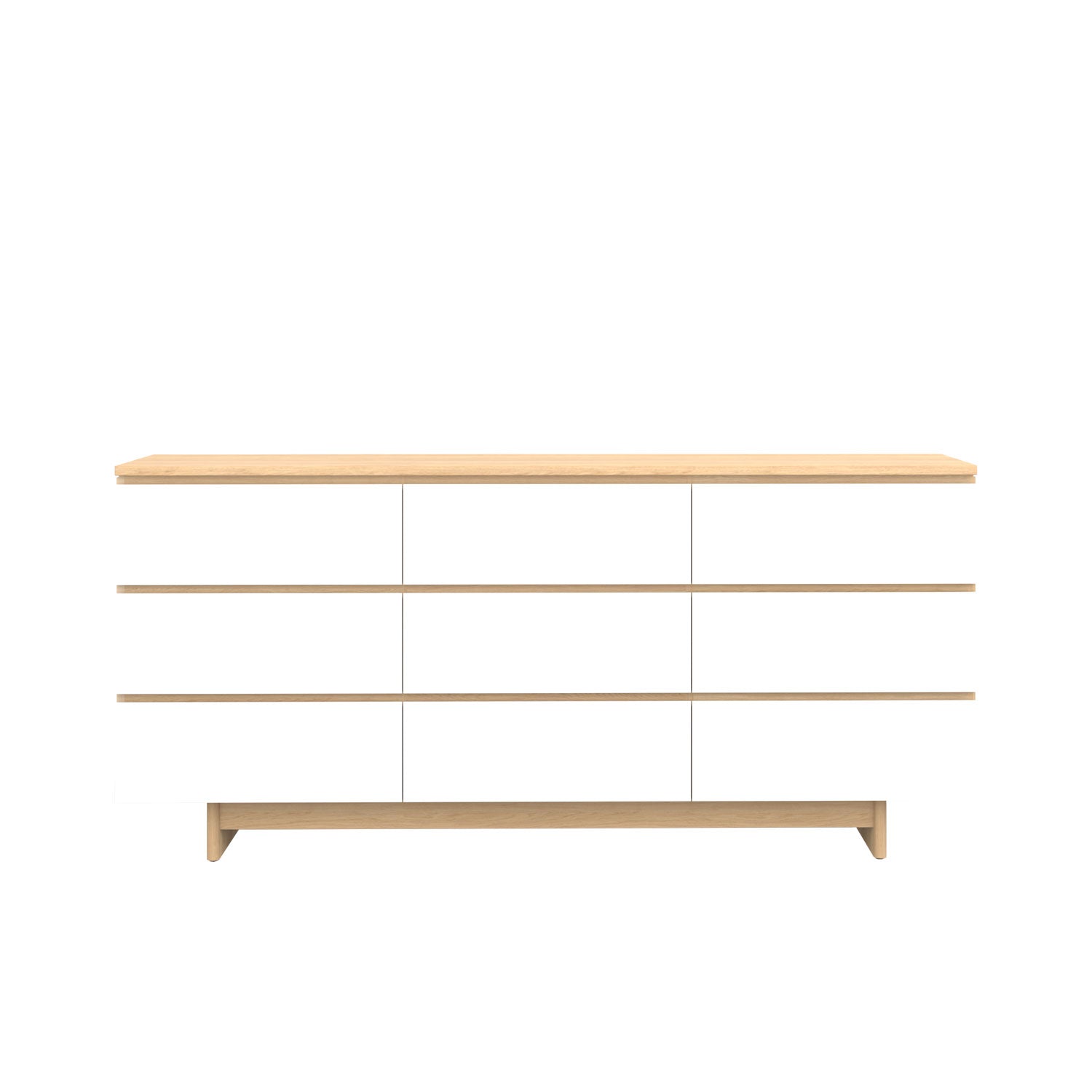 Moxie 9 Drawer Dresser 200 Oak - Oak/White / Solid Oak