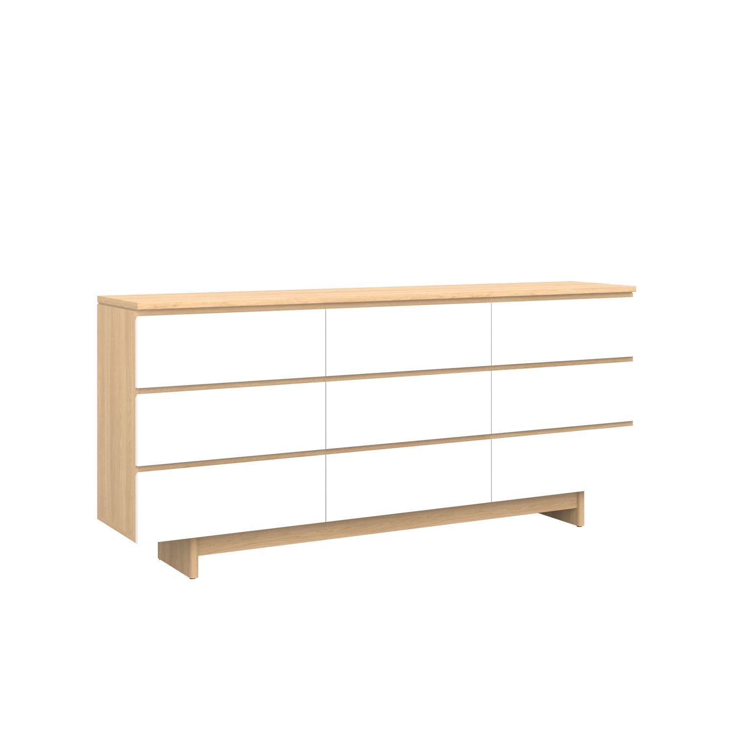 Moxie 9 Drawer Dresser 200 Oak - Oak/White / Solid Oak