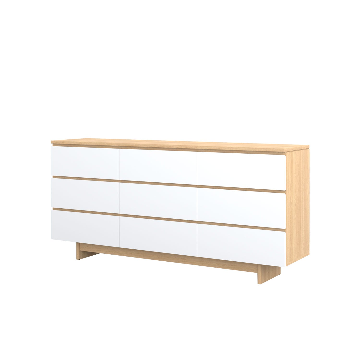 Moxie 9 Drawer Dresser 200 Oak - Oak/White / Oak Veneer