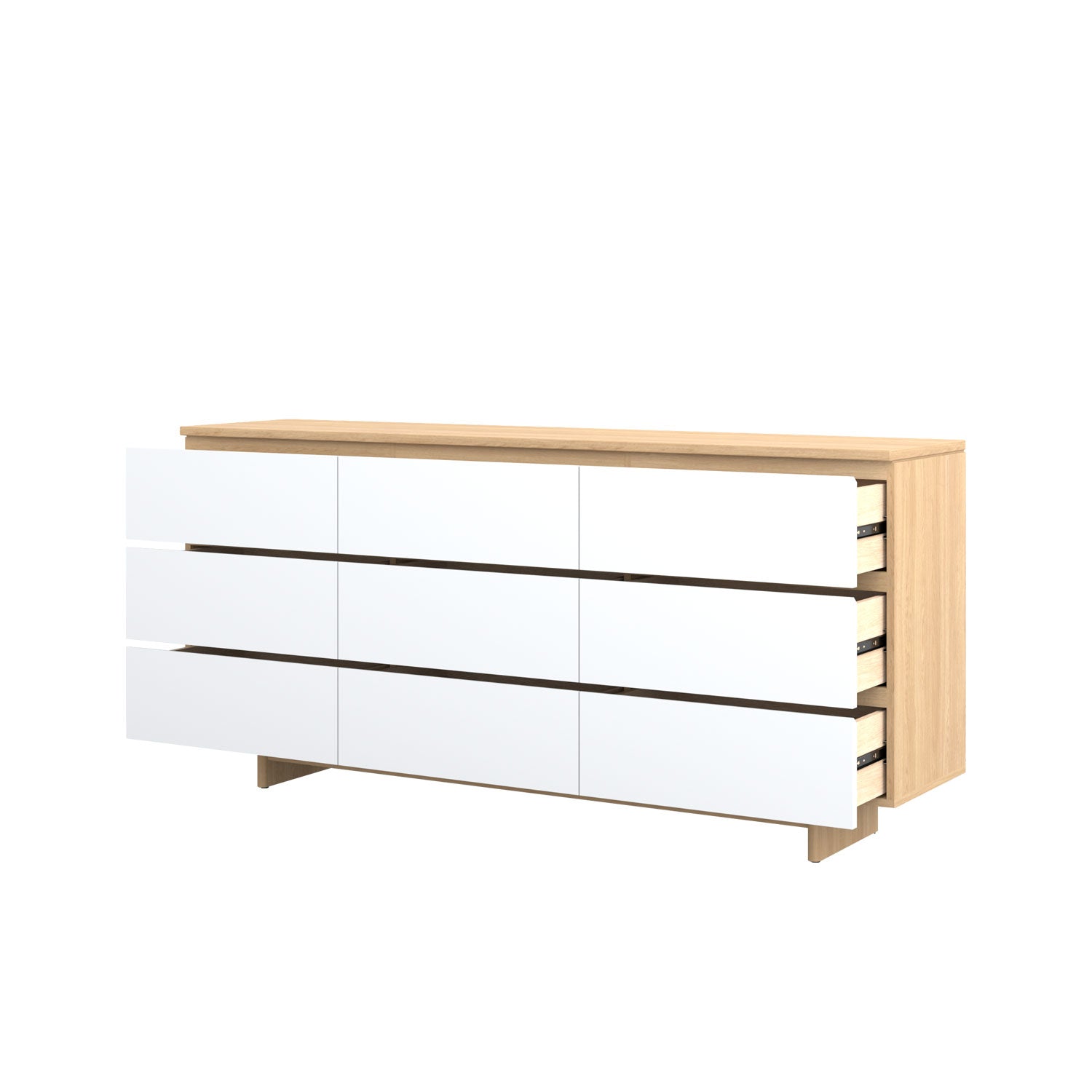 Moxie 9 Drawer Dresser 200 Oak - Oak/White / Oak Veneer