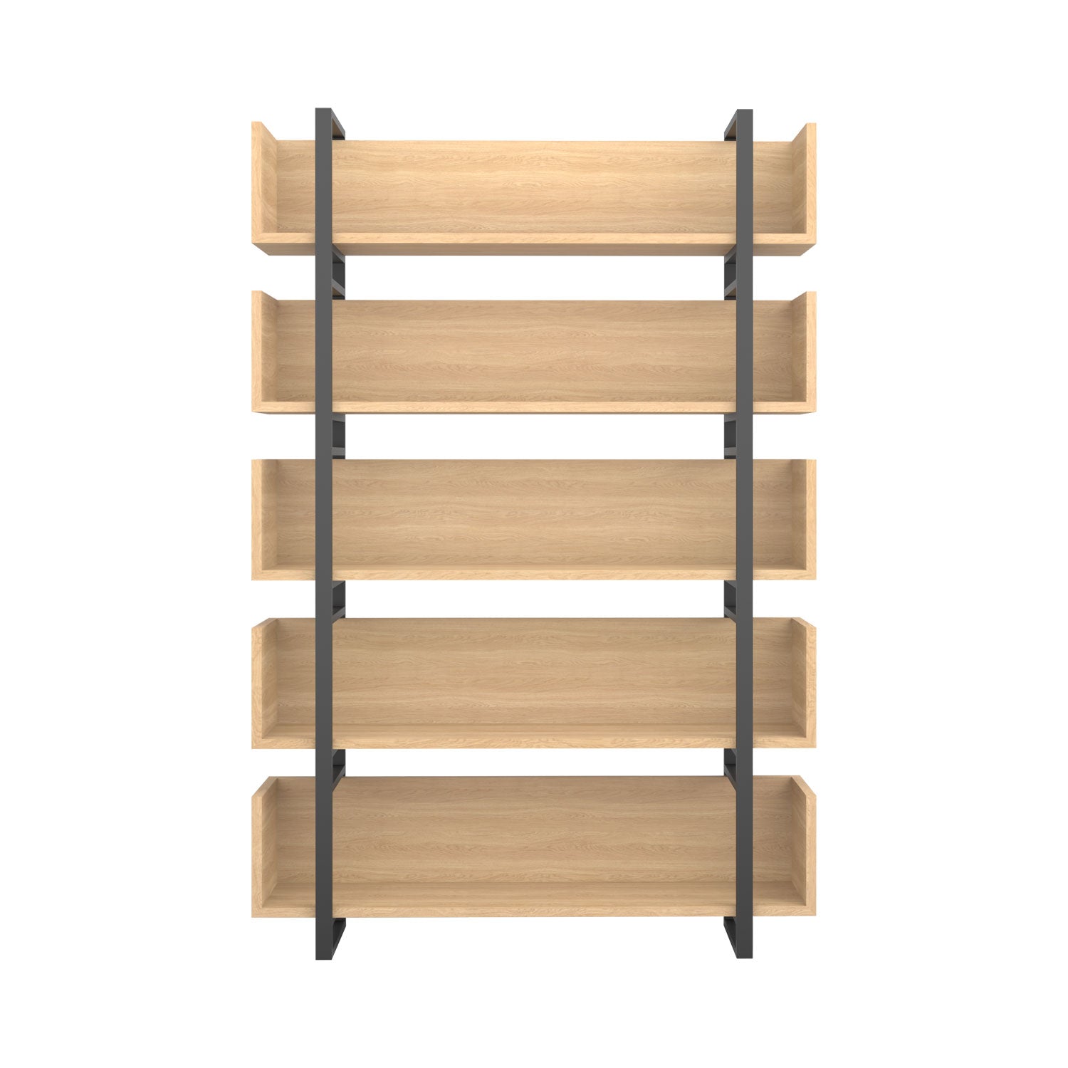 Nhi Bookcase Oak - Black / W140cm