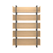 Nhi Bookcase Oak - Black / W140cm