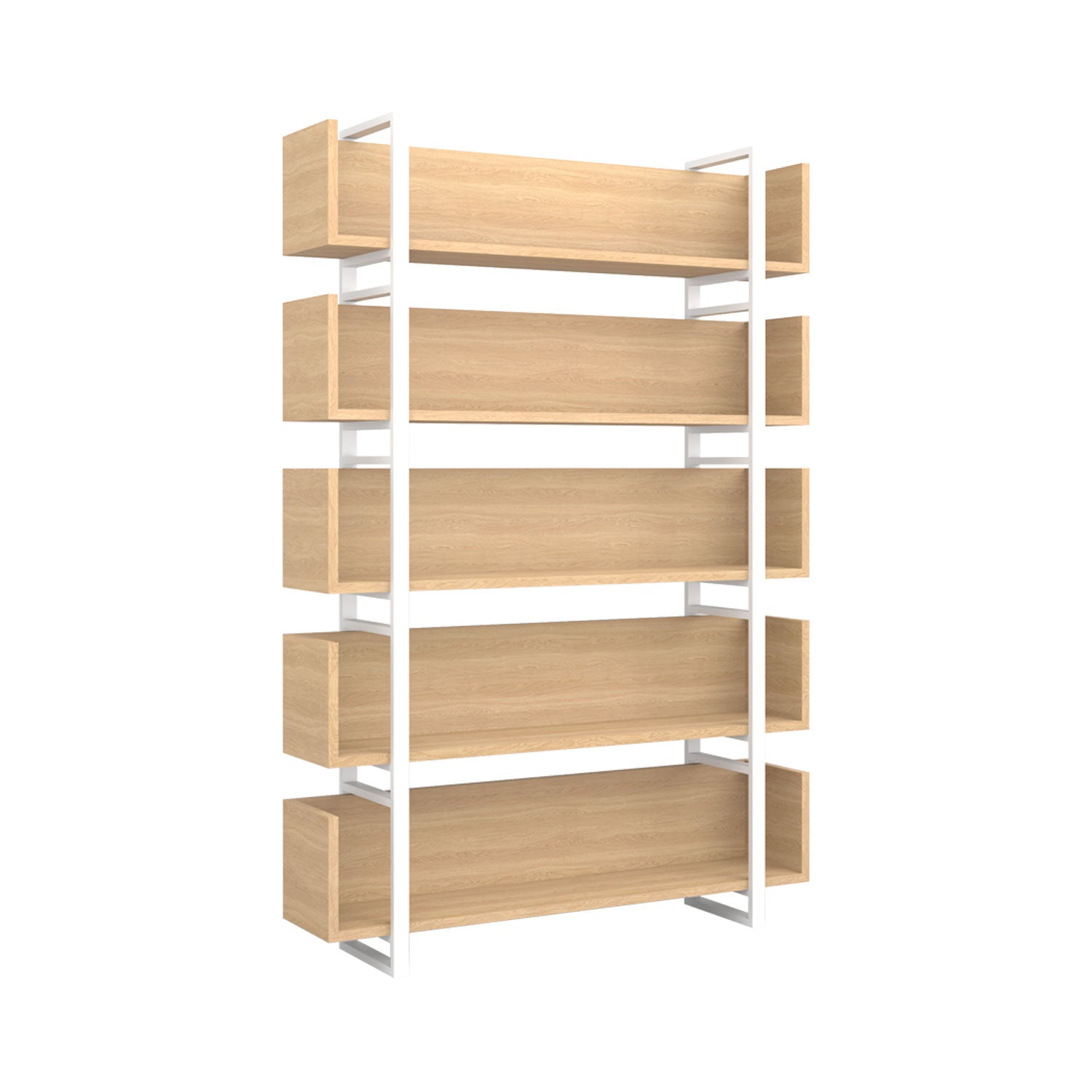 Nhi Bookcase Oak - White / W140cm