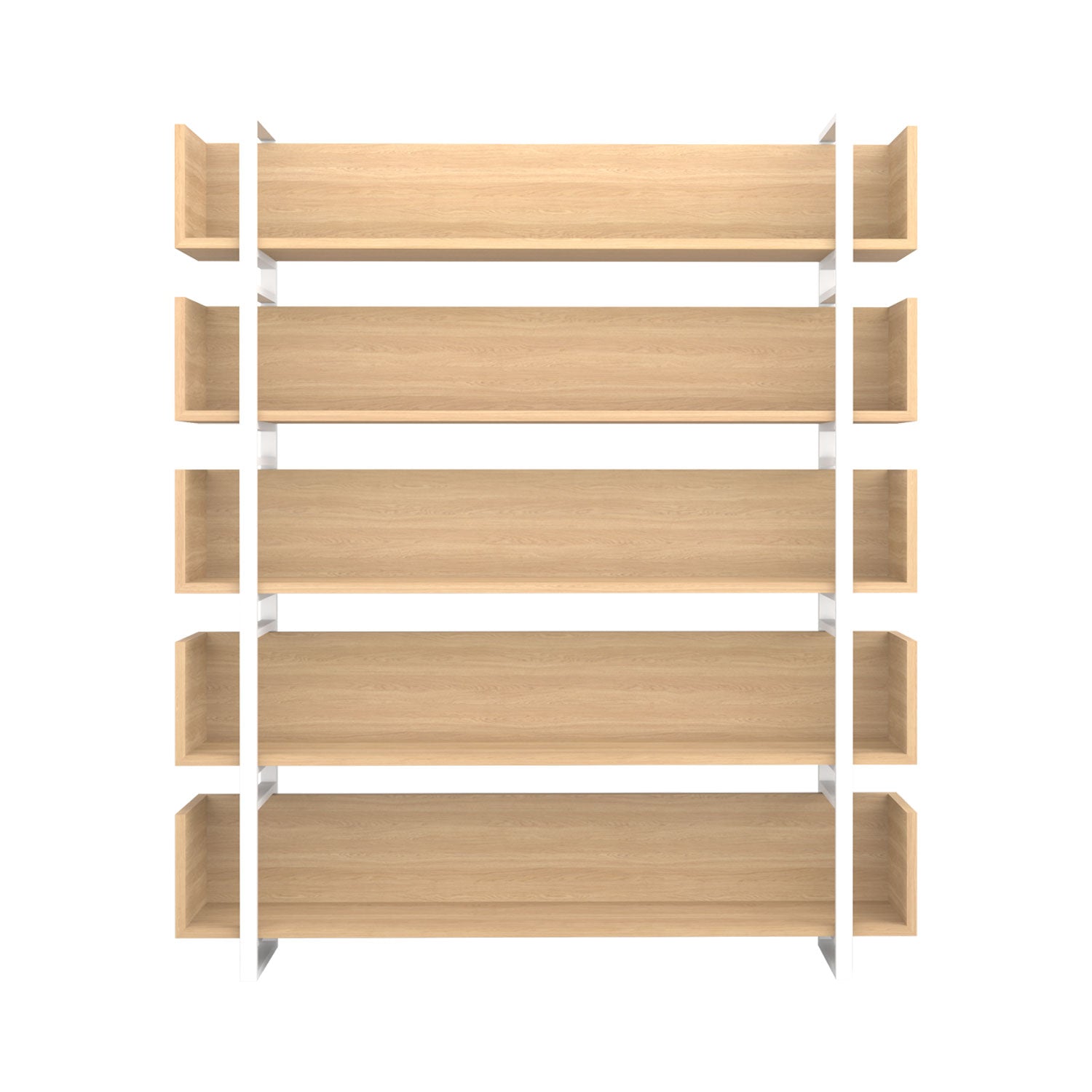 Nhi Bookcase Oak - White / W210cm