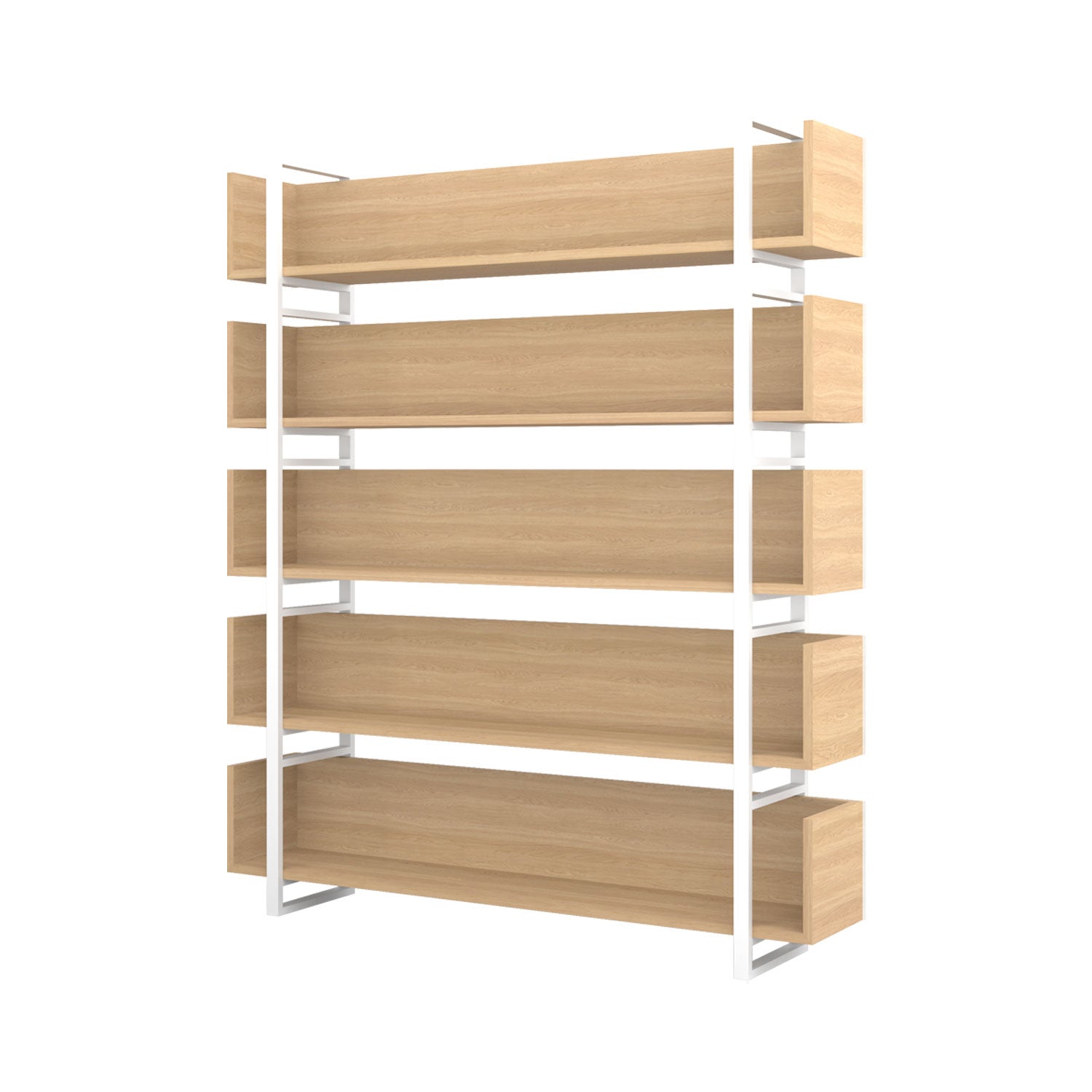 Nhi Bookcase Oak - White / W210cm