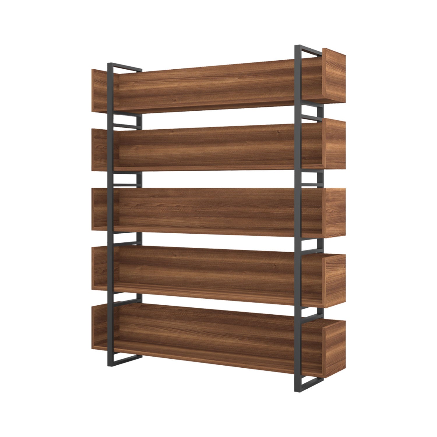 Nhi Bookcase Walnut - W210cm