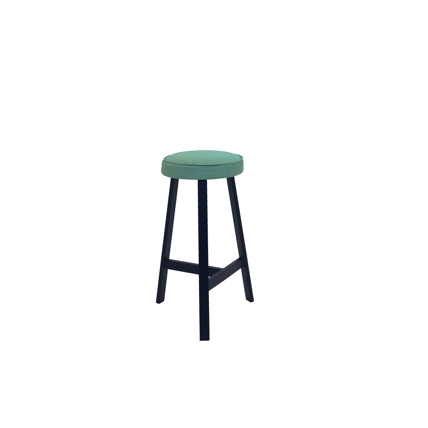 Oto Alu Bar Stool Black - Upholstered Seat - Blaze 121