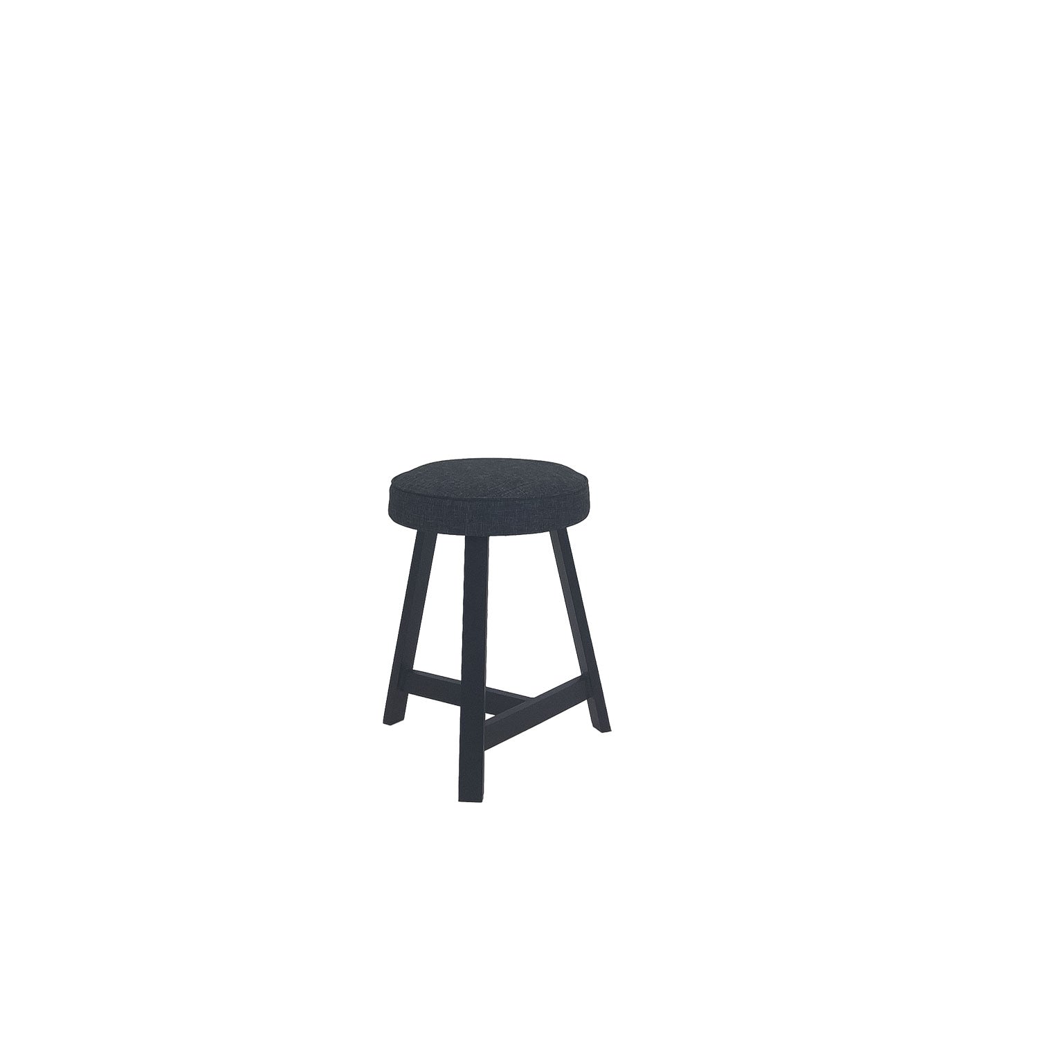 Oto Alu Dining Stool - Upholstered Seat - Black / Karl Dark Grey