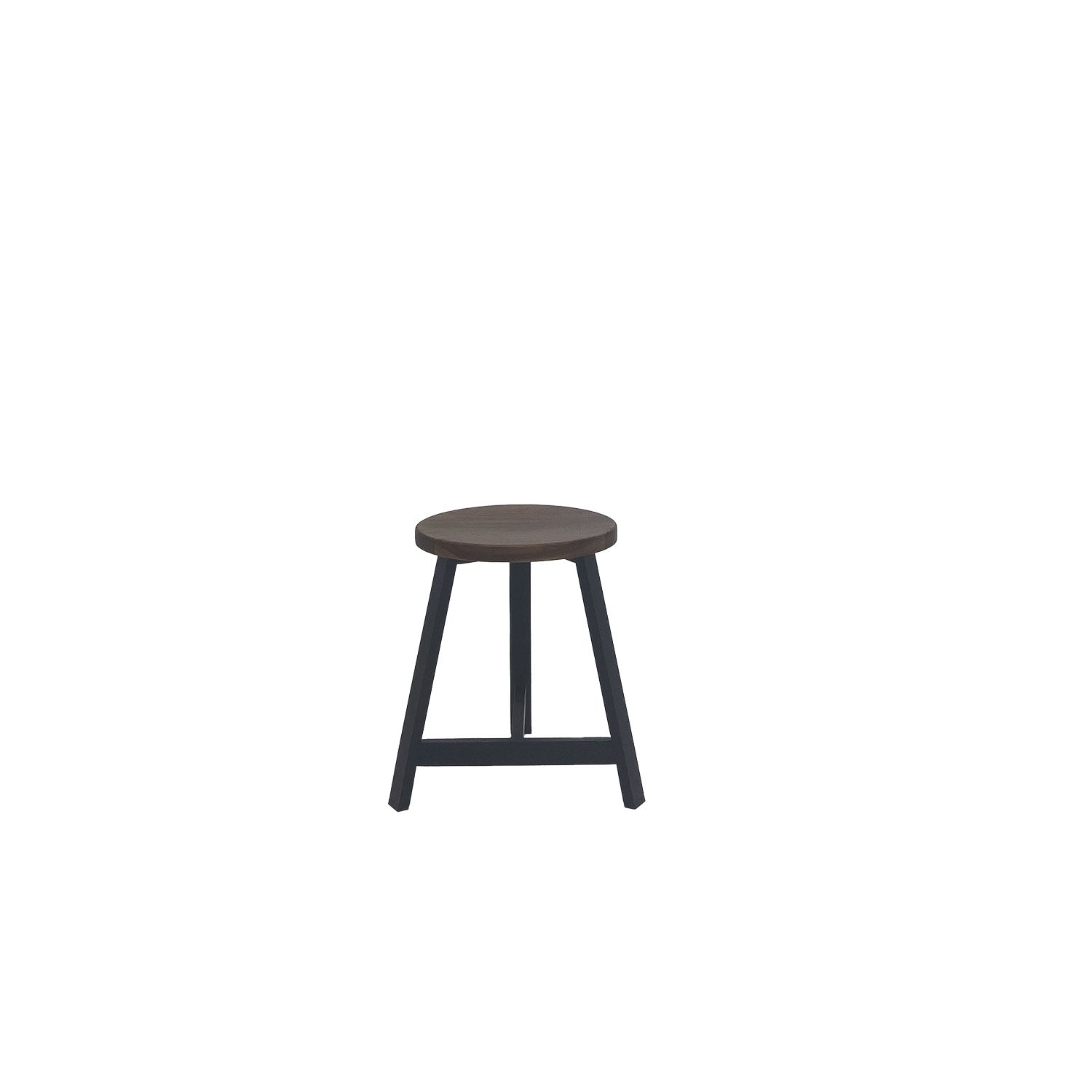 Oto Alu Dining Stool - Timber Seat - Black / Teak Amber