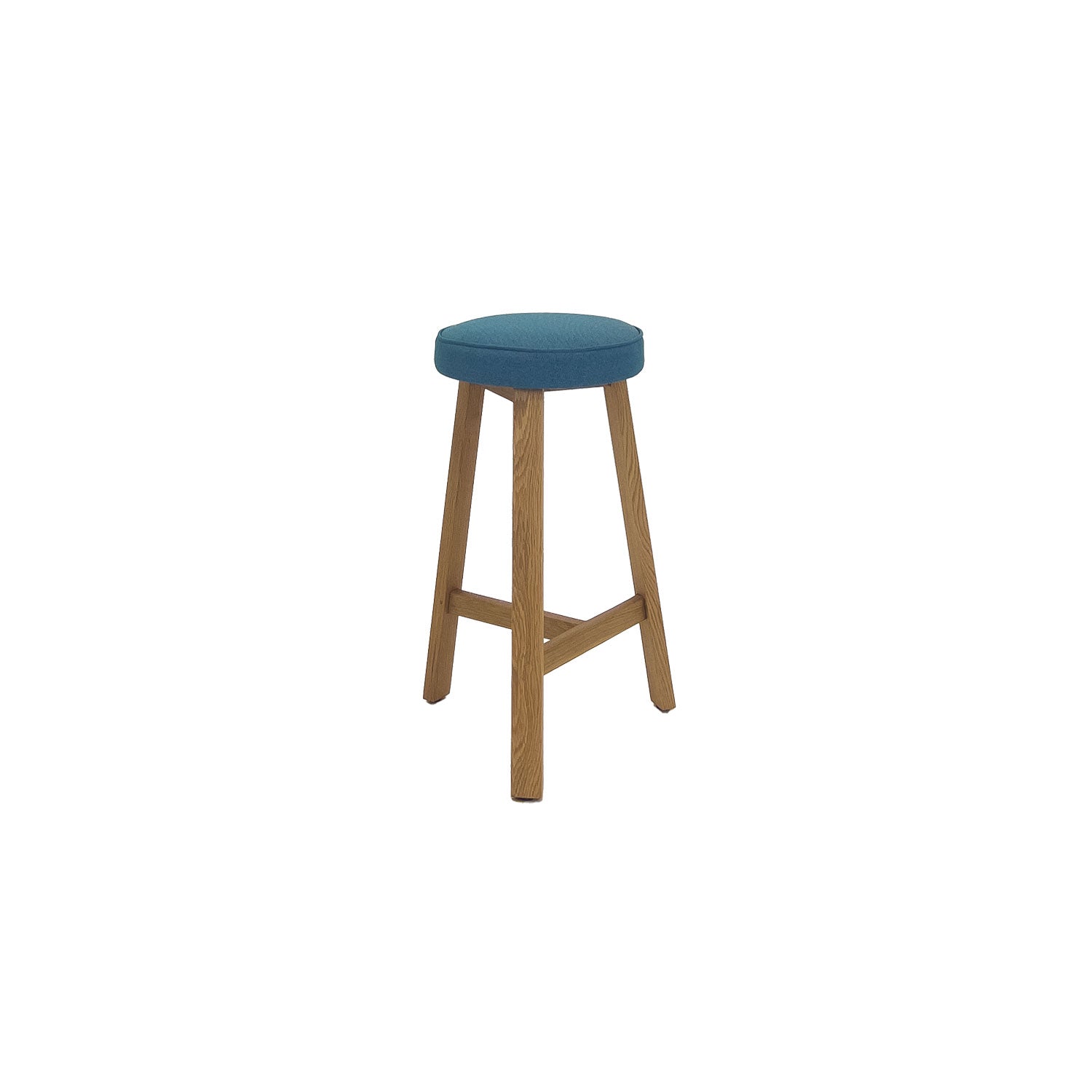 Oto Bar Stool Oak - Upholstered Seat - Blaze 121