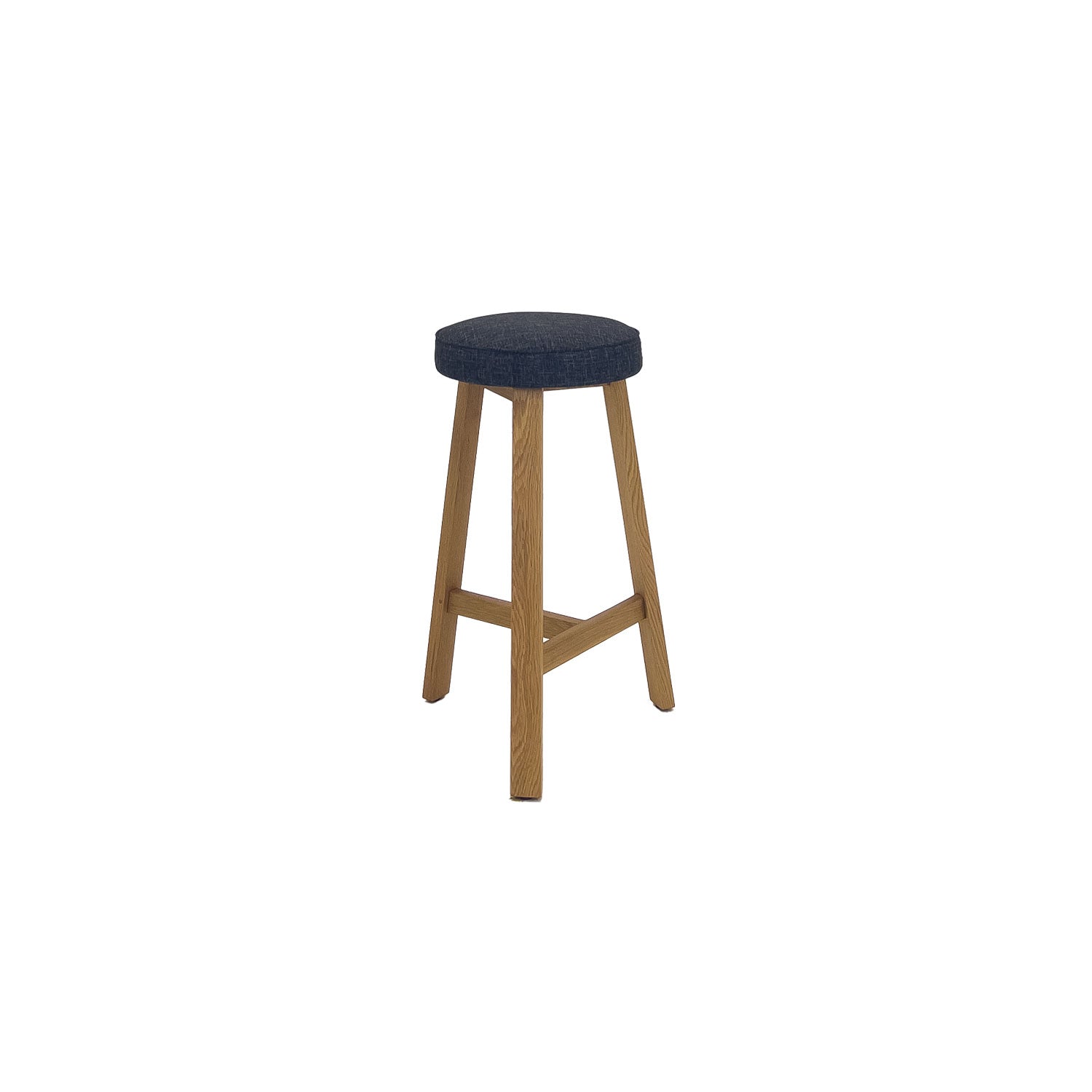 Oto Bar Stool Oak - Upholstered Seat - Karl Wheat