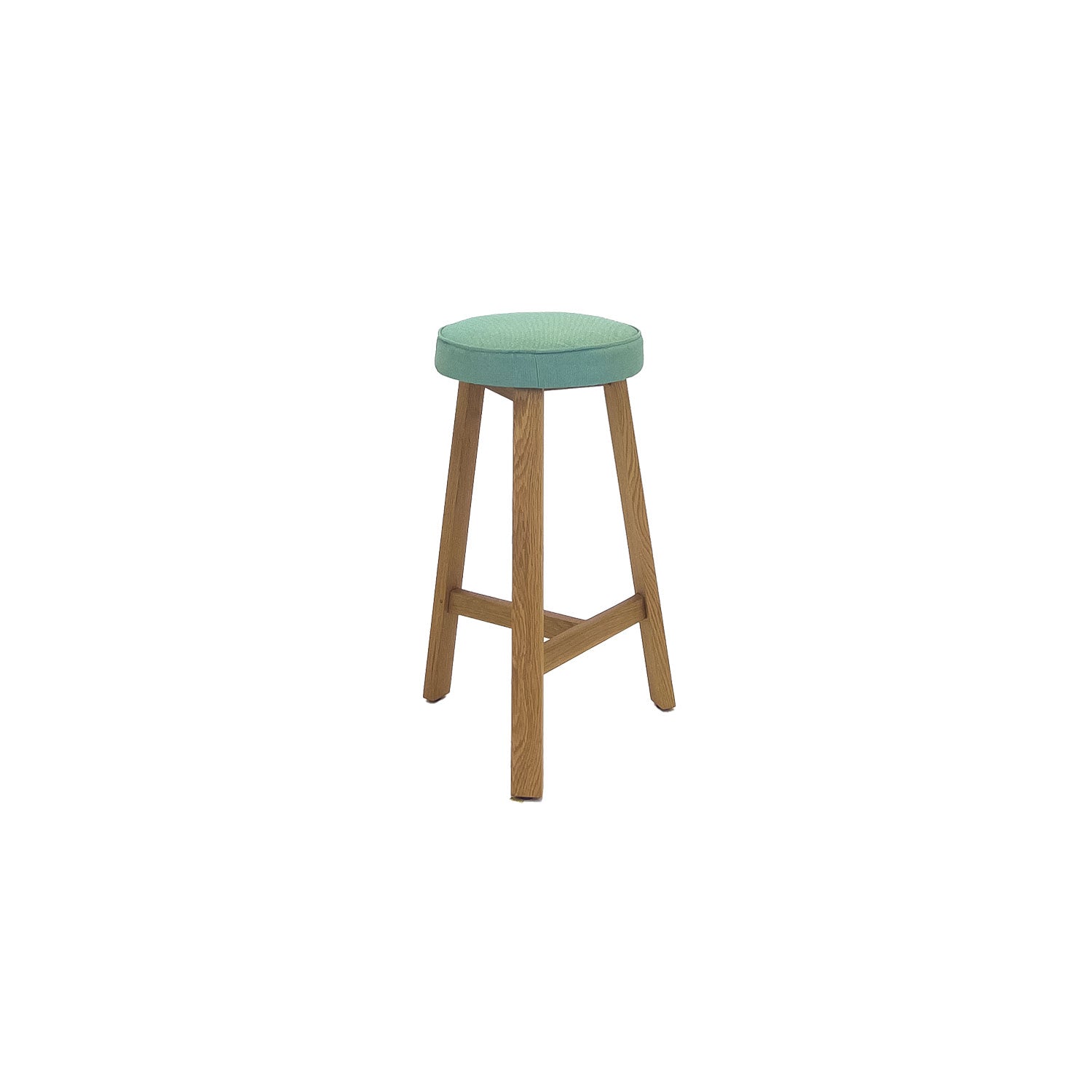 Oto Bar Stool Oak - Upholstered Seat - Haari 220