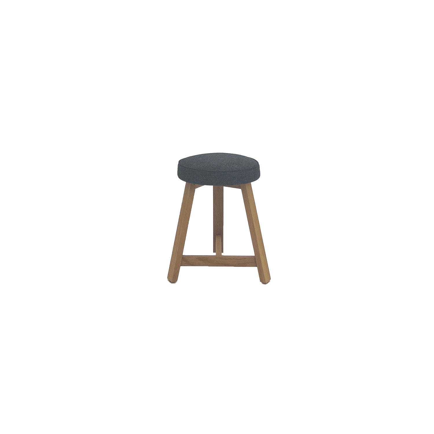 Oto Dining Stool Oak - Upholstered Seat - Karl Dark Grey