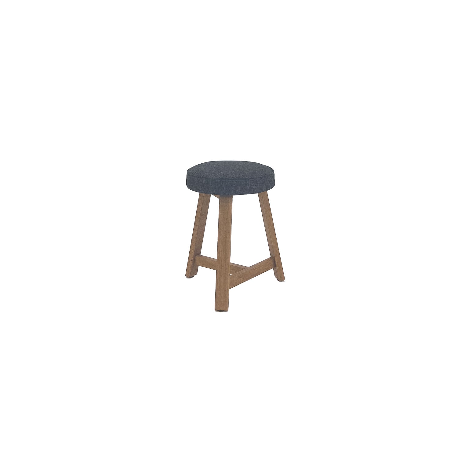 Oto Dining Stool Oak - Upholstered Seat - Karl Dark Grey