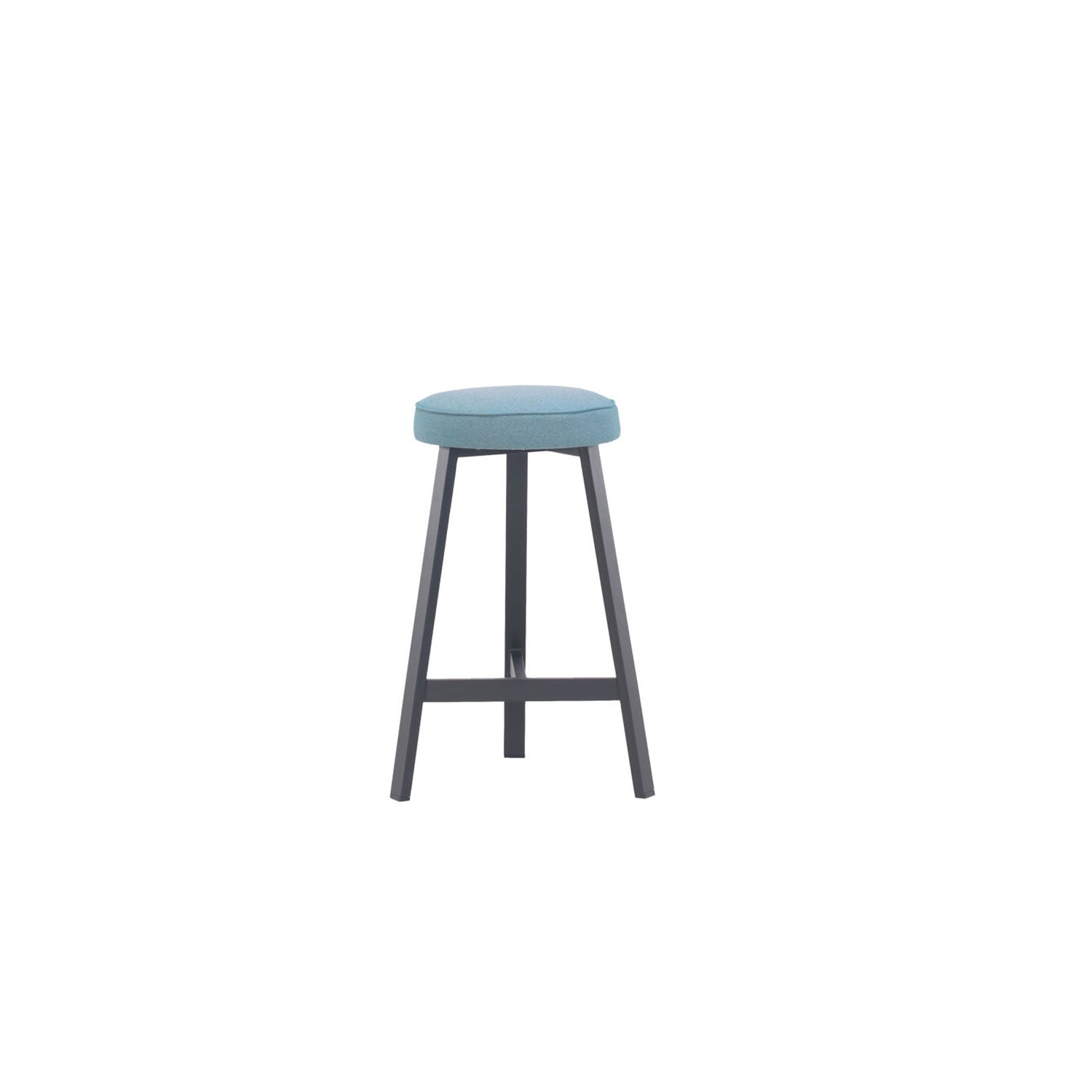 Oto Alu Bar Stool Black - Upholstered Seat - Karl Wheat