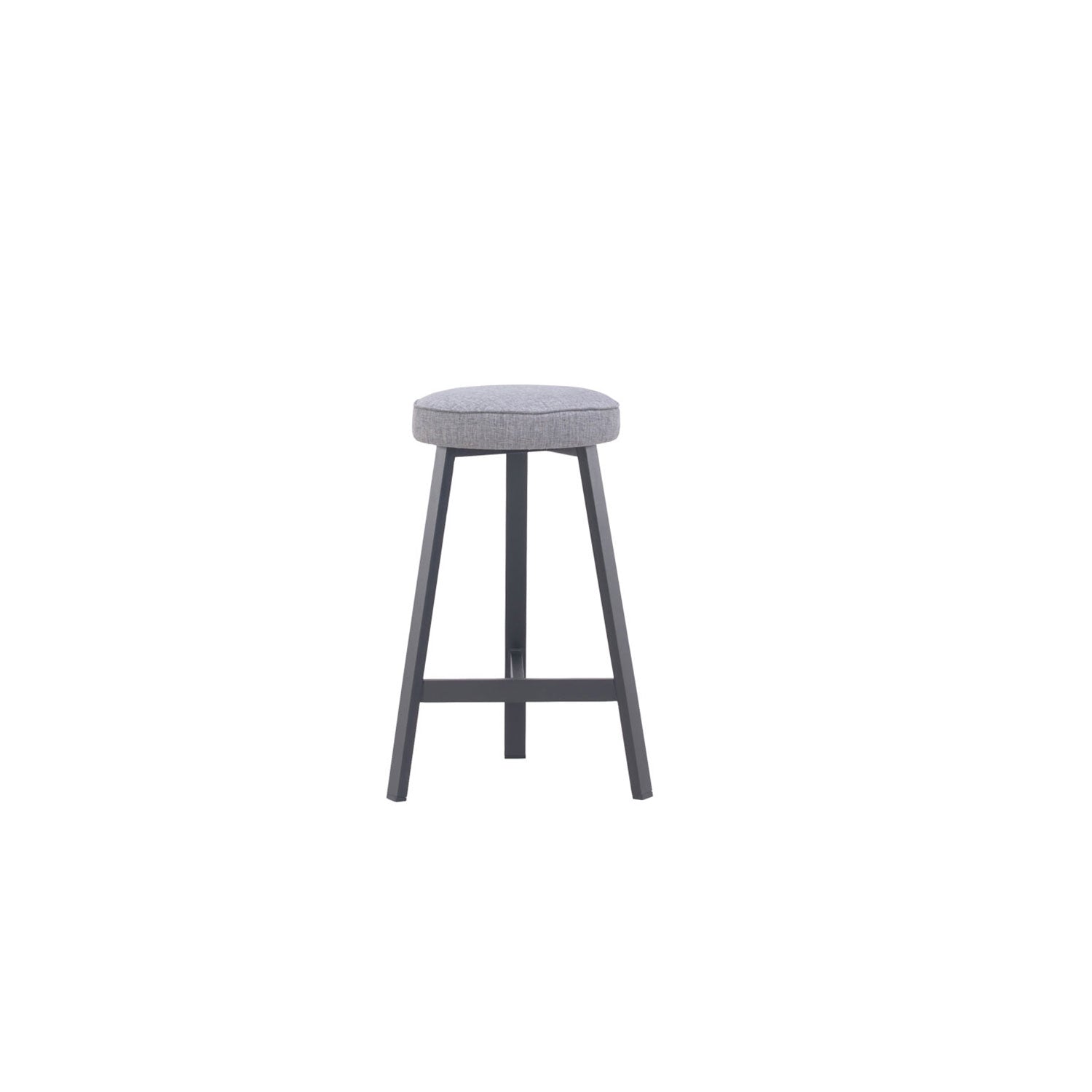 Oto Alu Bar Stool Black - Upholstered Seat - Karl Ash