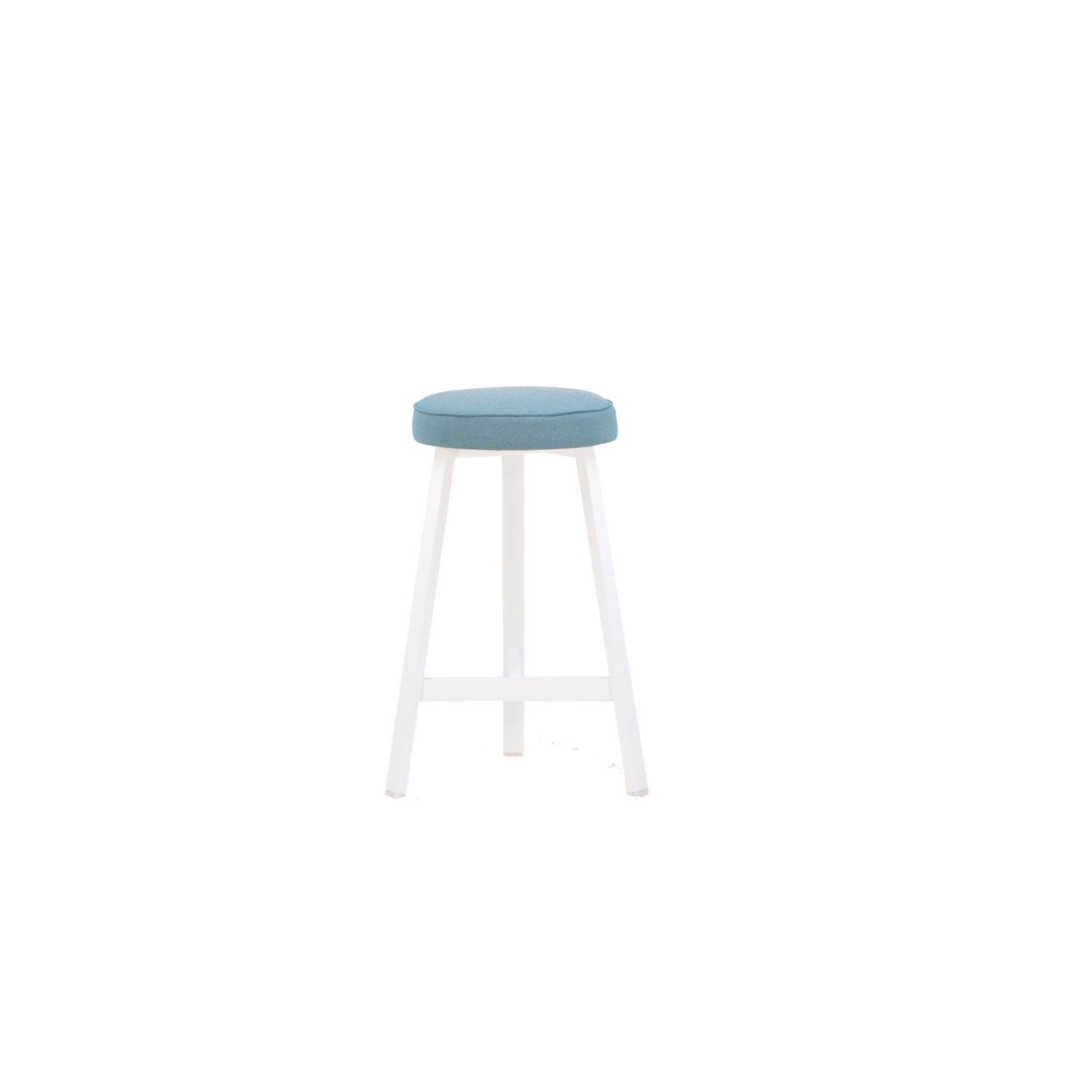 Oto Alu Bar Stool White - Upholstered Seat - Faux Leather White