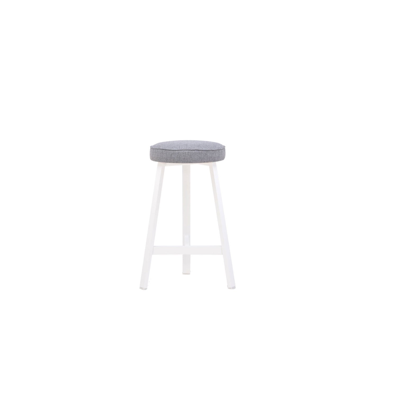 Oto Alu Bar Stool White - Upholstered Seat - Faux Leather White